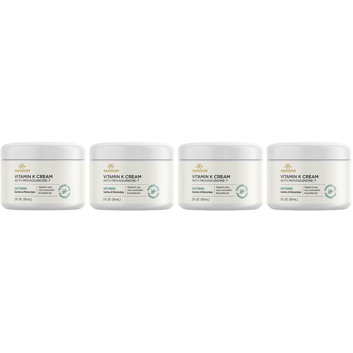 Swanson Premium Vitamin K Cream with Menaquinone-7 4 Pack 2 fl oz Cream