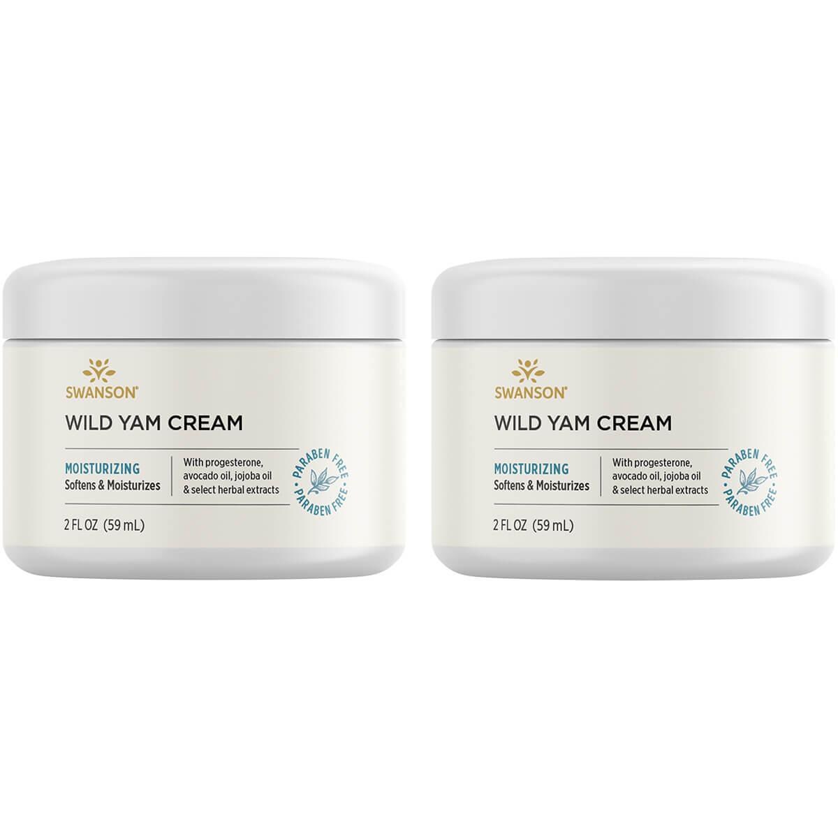 Swanson Premium Wild Yam Cream 2 Pack Vitamin 2 fl oz Cream Womens Health