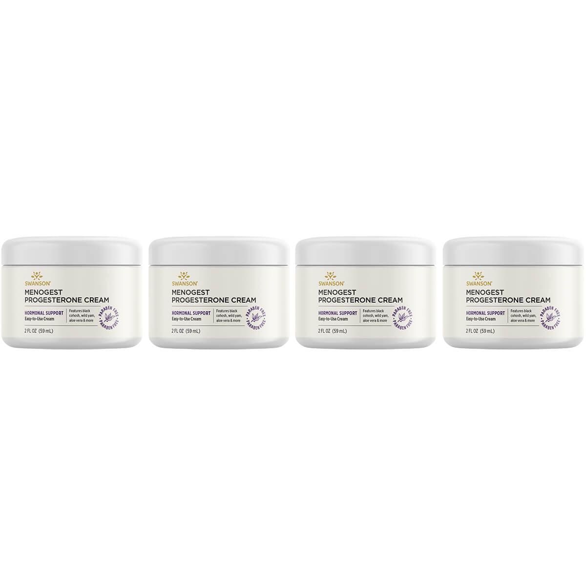 Swanson Premium Menogest Progesterone Cream 4 Pack Vitamin 2 fl oz Cream Womens Health