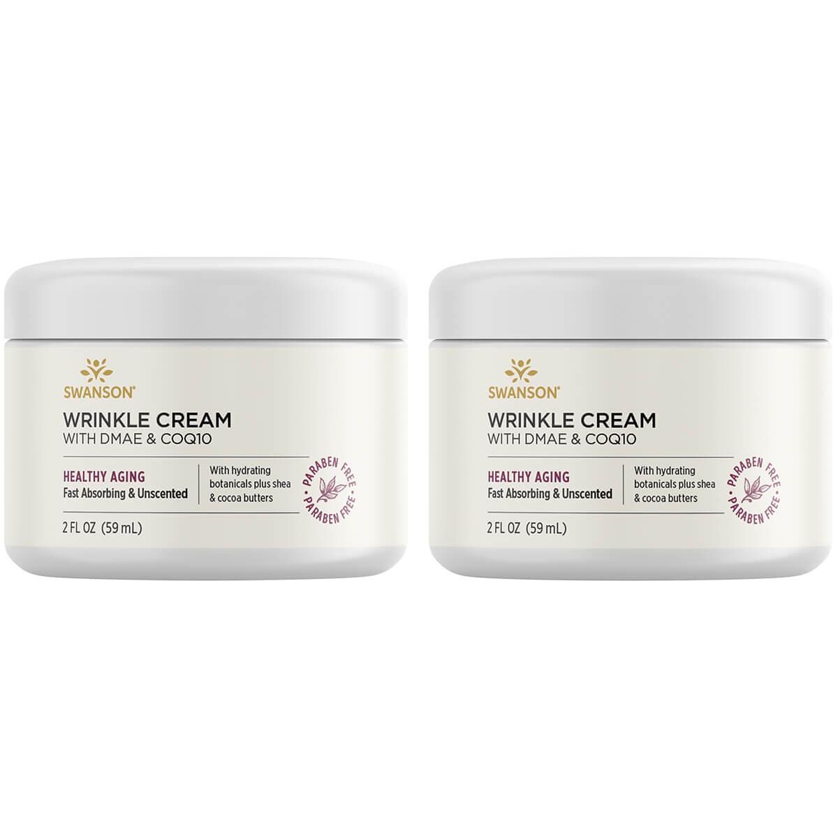 Swanson Premium Wrinkle Face Cream With Dmae & Coq10 2 Pack 2 fl oz Face Cream