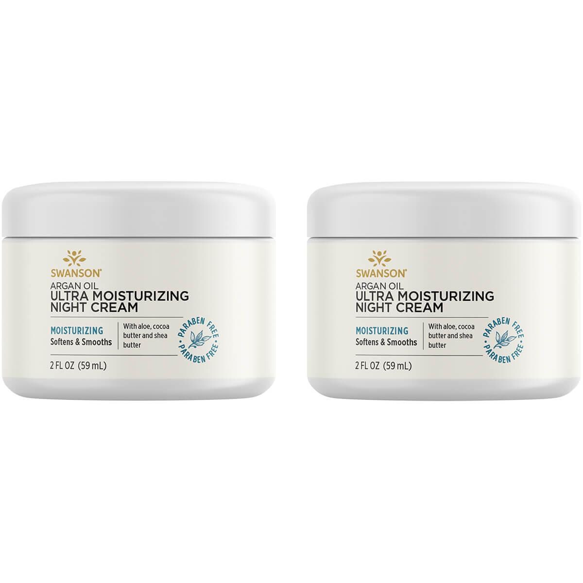 Swanson Premium Argan Oil Ultra Moisturizing Night Cream 2 Pack 2 fl oz Cream