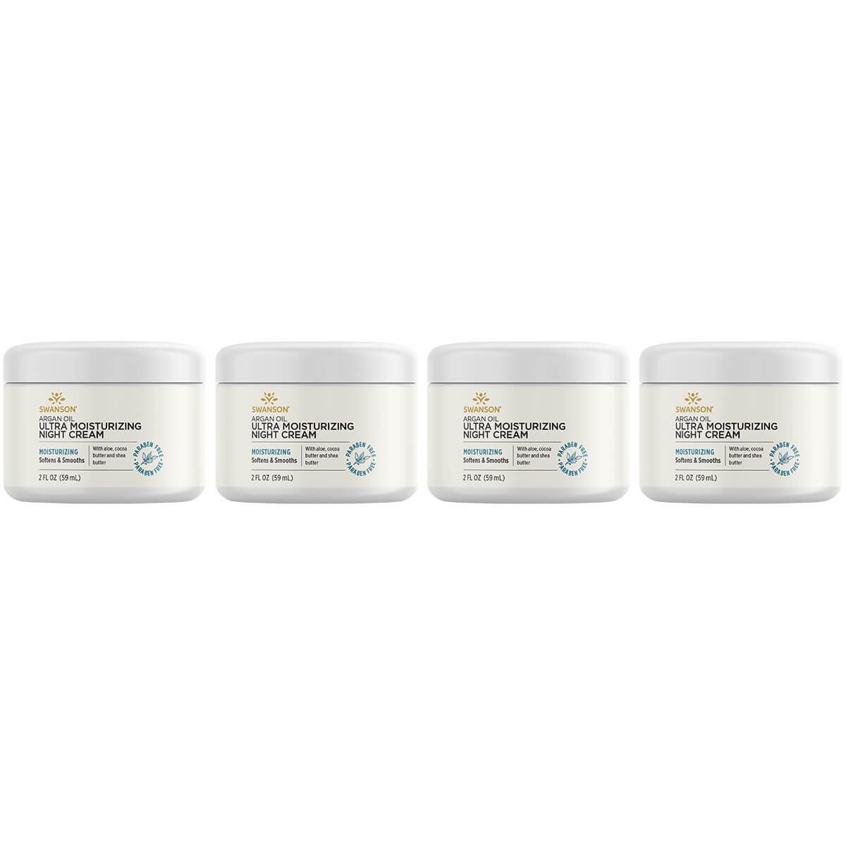 Swanson Premium Argan Oil Ultra Moisturizing Night Cream 4 Pack 2 fl oz Cream