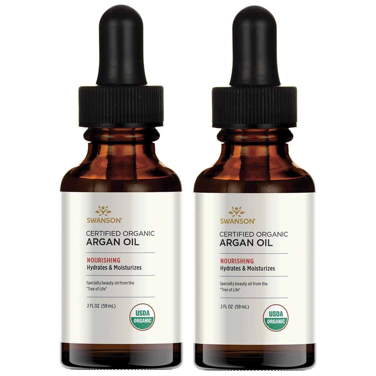 Swanson Premium Certified Organic Argan Oil 2 Pack 2 fl oz Liquid