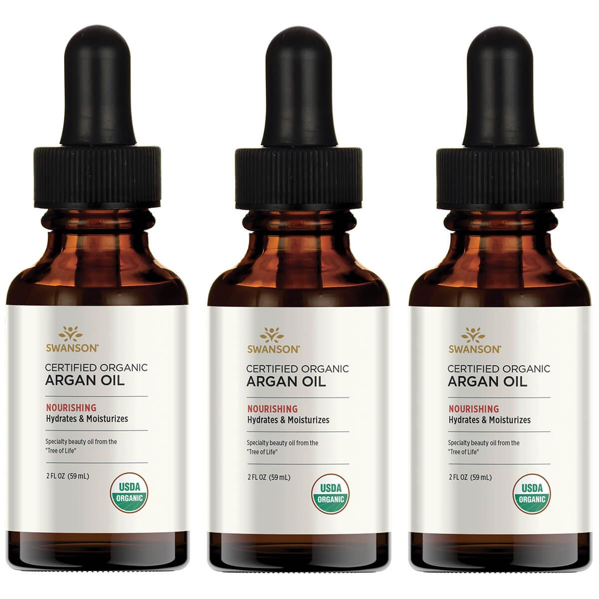 Swanson Premium Certified Organic Argan Oil 3 Pack 2 fl oz Liquid