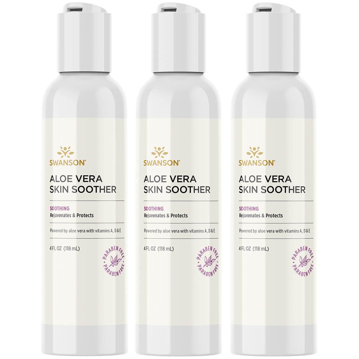 Swanson Premium Aloe Vera Skin Soother 3 Pack 4 fl oz Gel
