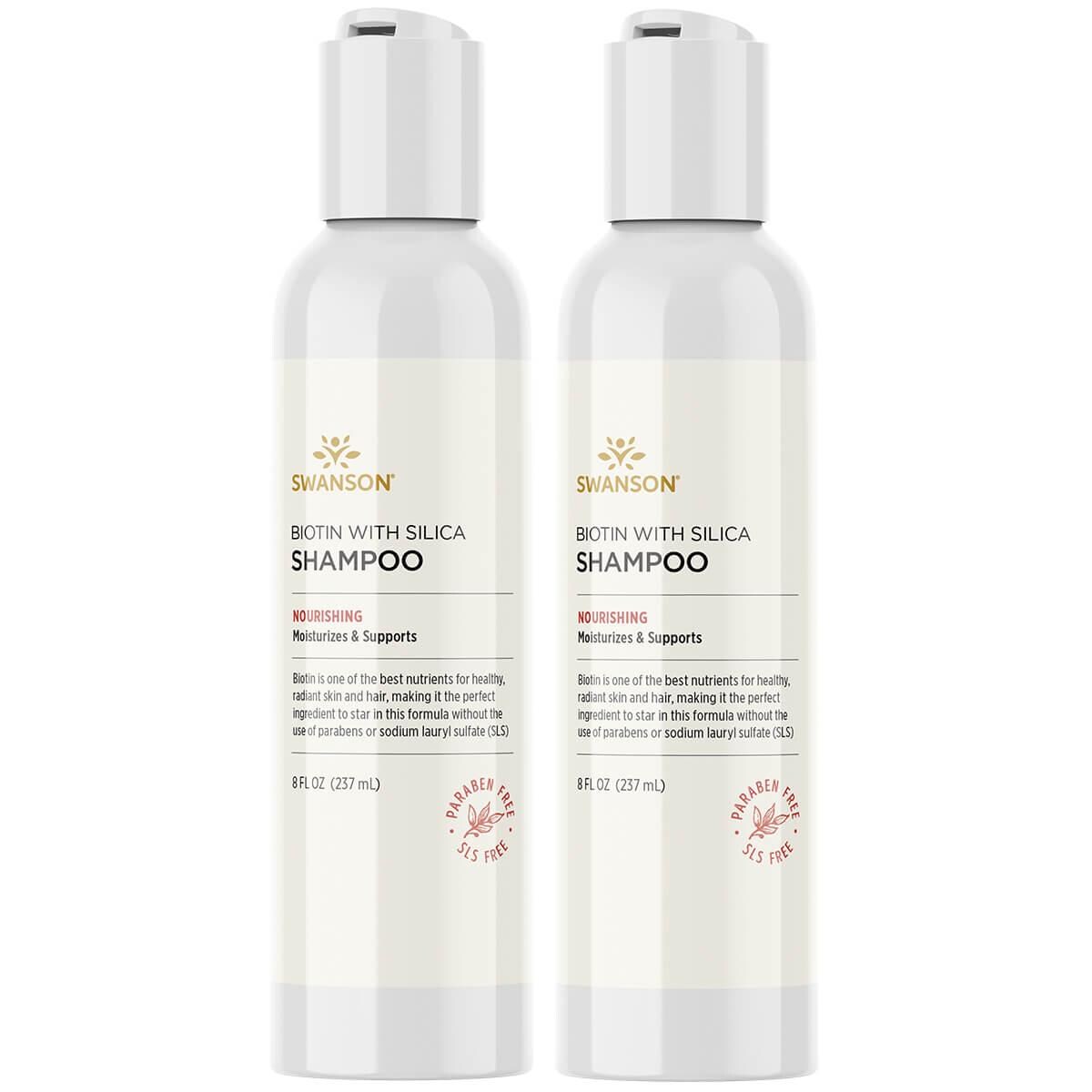 Swanson Premium Biotin with Silica Shampoo 2 Pack 8 fl oz Liquid