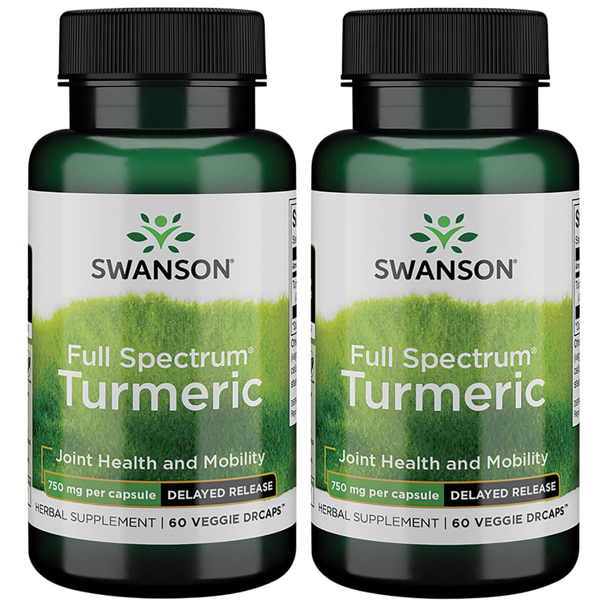 Swanson Premium Full Spectrum Turmeric 2 Pack Vitamin 750 mg 60 Vg Embo Ap