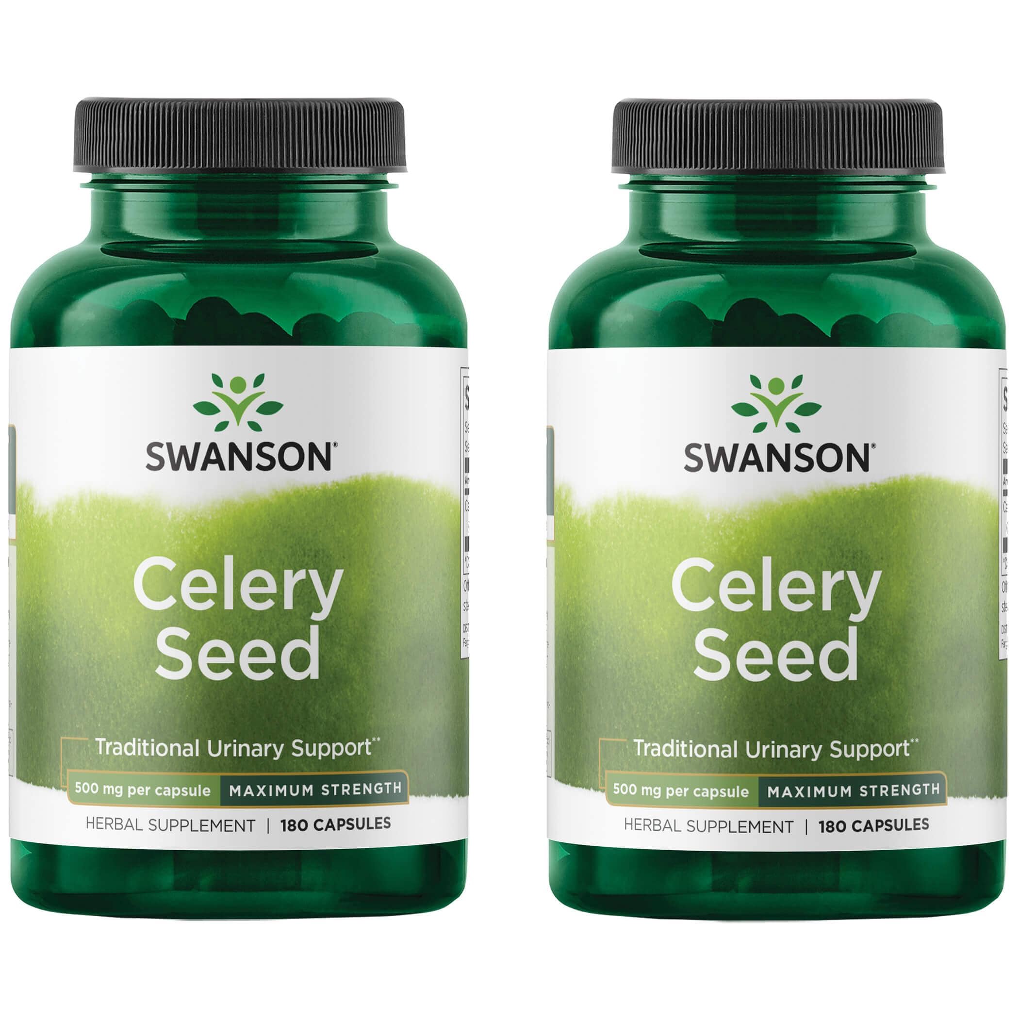 Swanson Premium Celery Seed - Maximum Strength 2 Pack Vitamin 500 mg 180 Caps