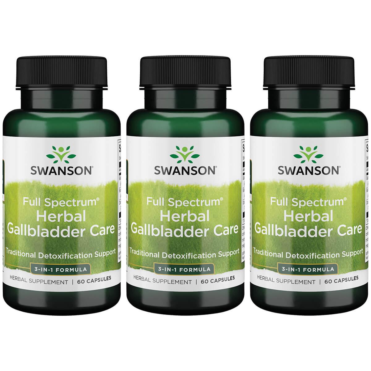 Swanson Premium Full Spectrum Herbal Gallbladder Care 3 Pack Vitamin 60 Caps