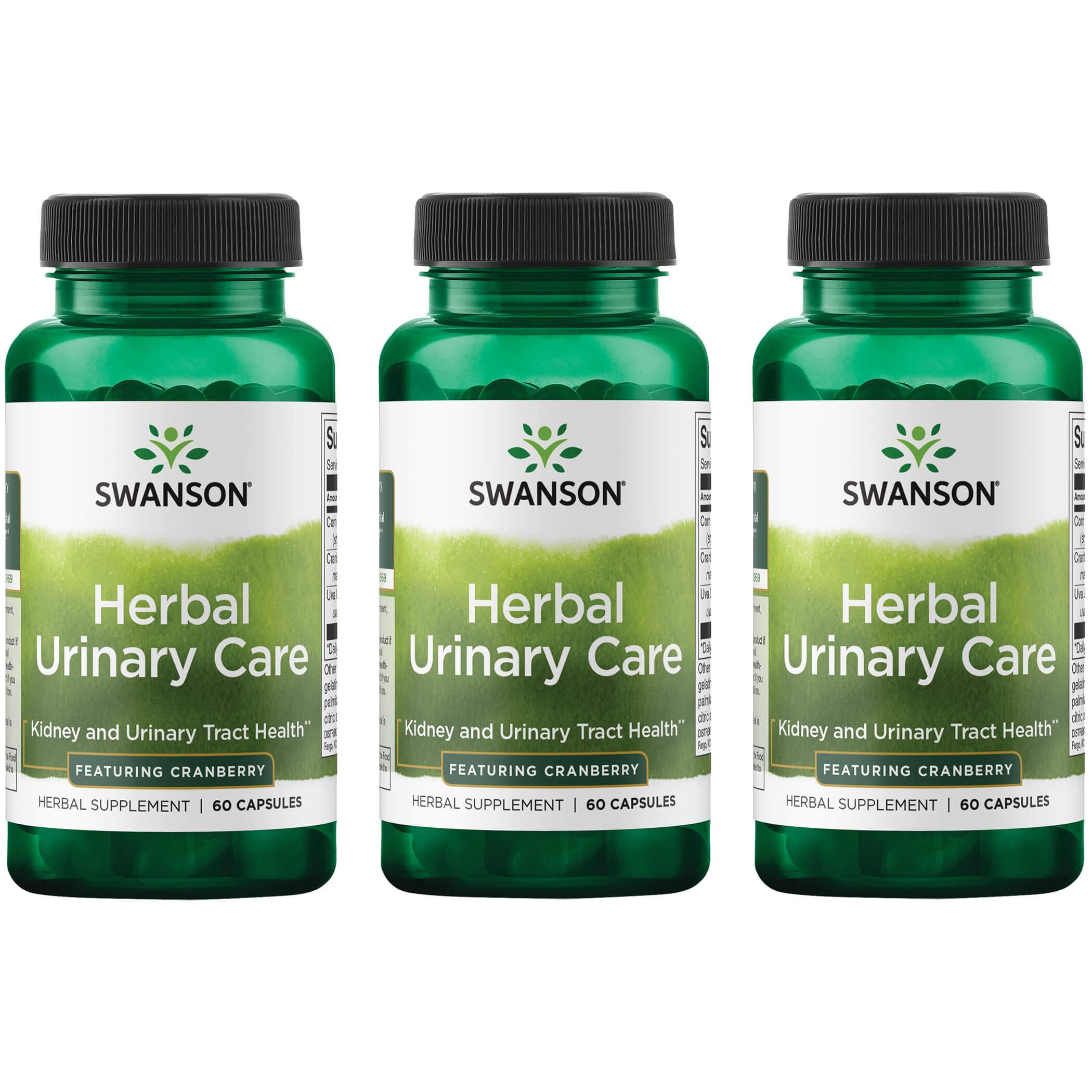 Swanson Premium Herbal Urinary Care - Featuring Cranberry 3 Pack Vitamin 60 Caps