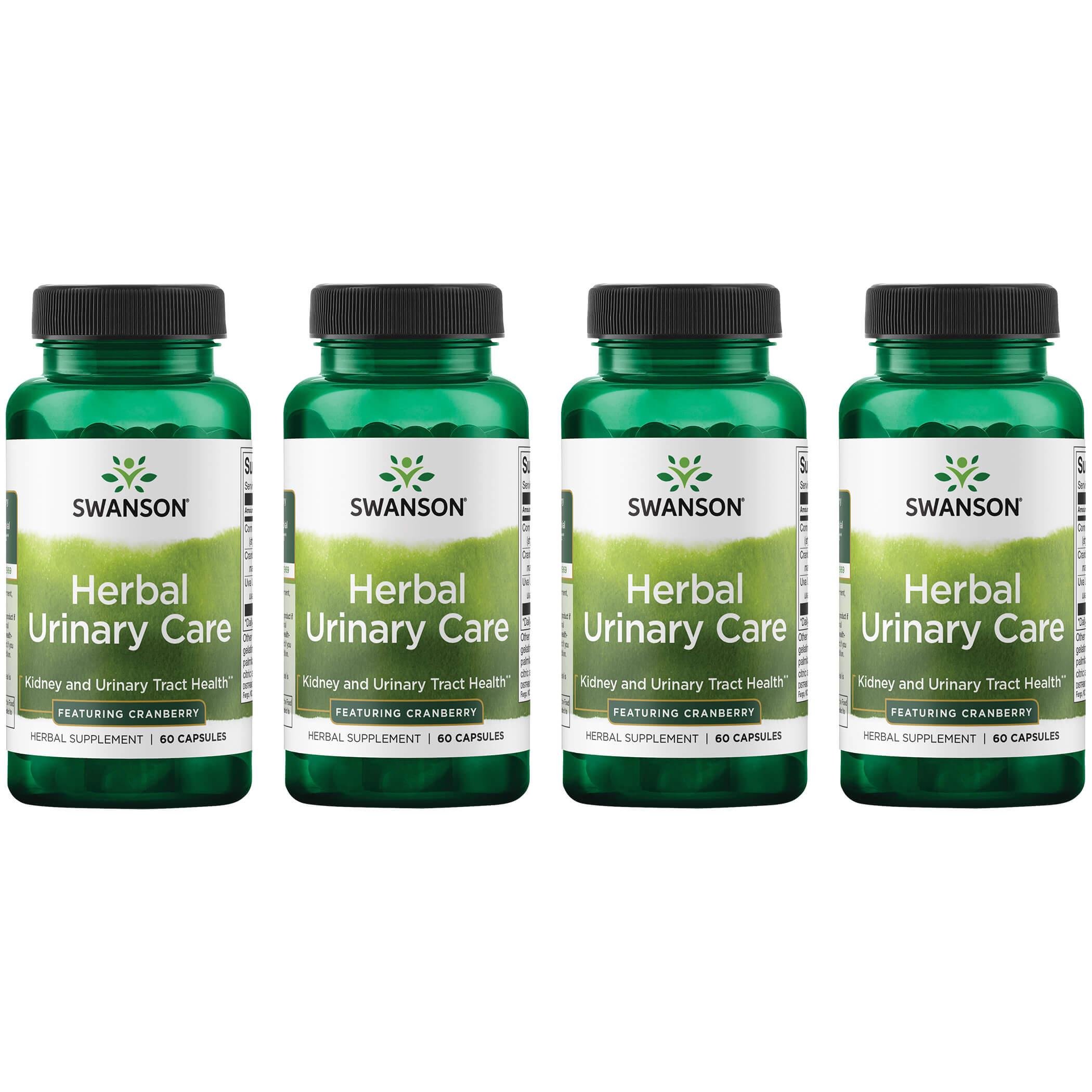 Swanson Premium Herbal Urinary Care - Featuring Cranberry 4 Pack Vitamin 60 Caps