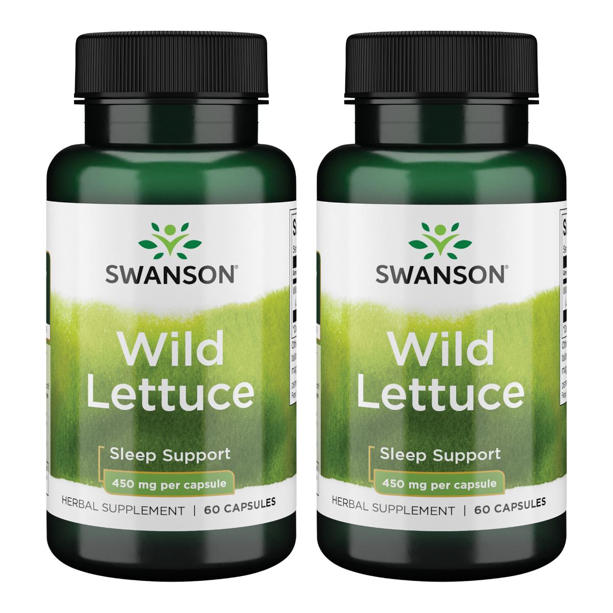 Swanson Premium Wild Lettuce 2 Pack Vitamin 450 mg 60 Caps