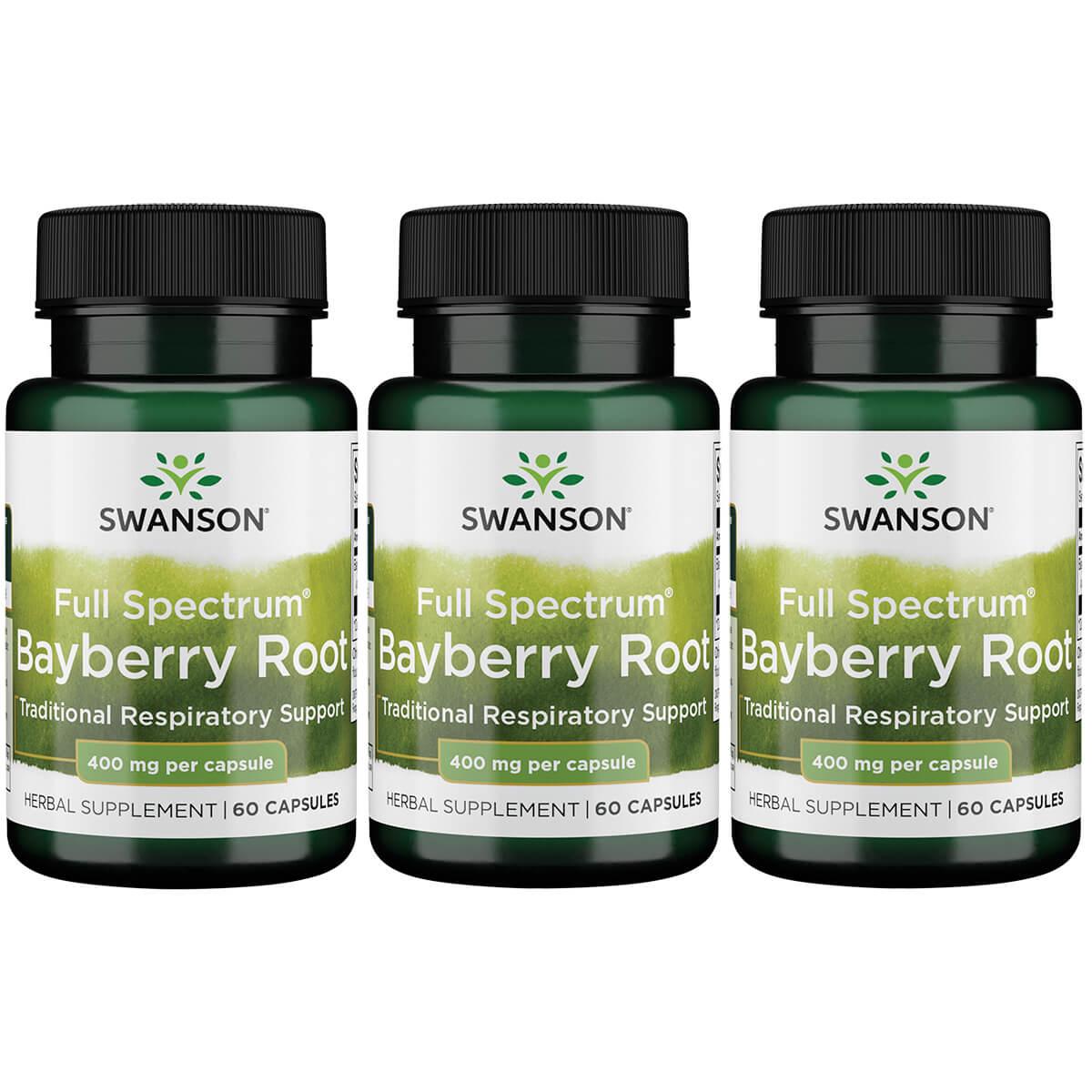 Swanson Premium Full Spectrum Bayberry Root 3 Pack Vitamin 400 mg 60 Caps