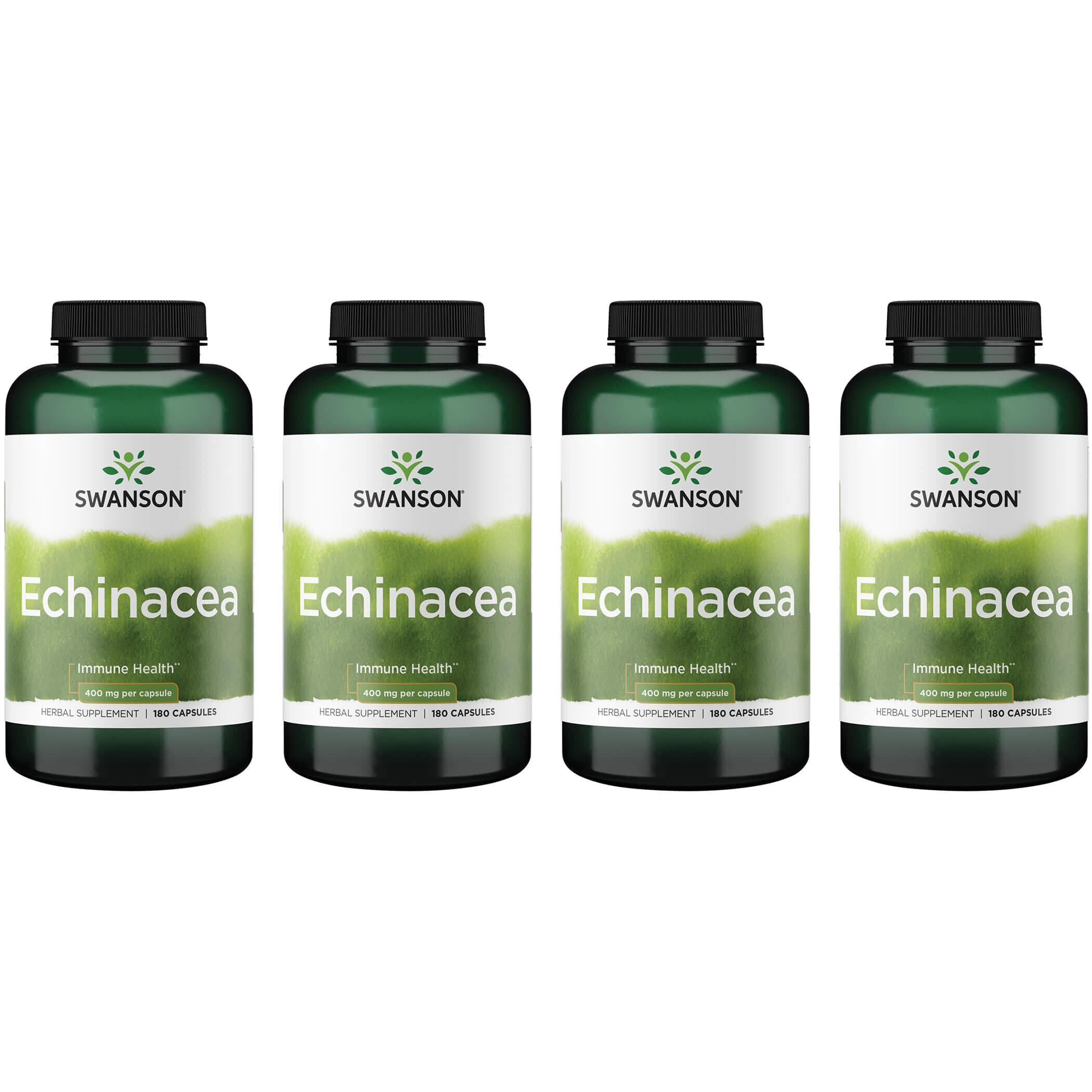 Swanson Premium Echinacea 4 Pack Vitamin 400 mg 180 Caps Herbs and Supplements
