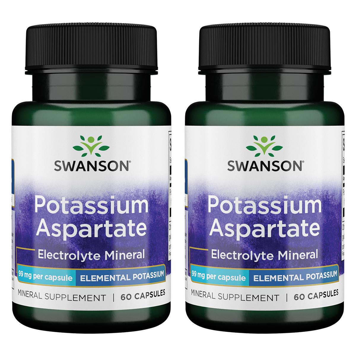 Swanson Premium Potassium Aspartate - Elemental 2 Pack Vitamin 99 mg 60 Caps