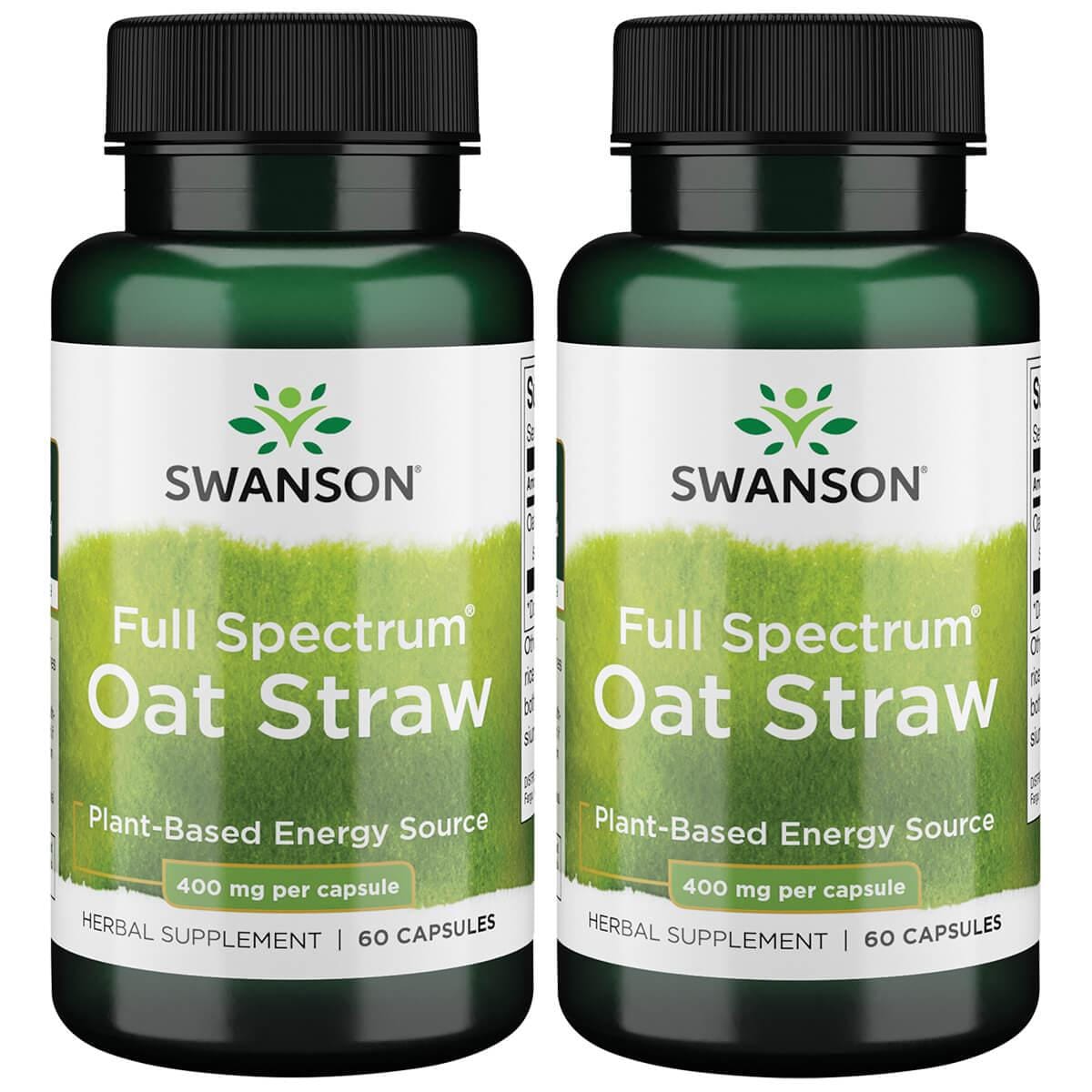 Swanson Premium Full Spectrum Oat Straw 2 Pack Vitamin 400 mg 60 Caps
