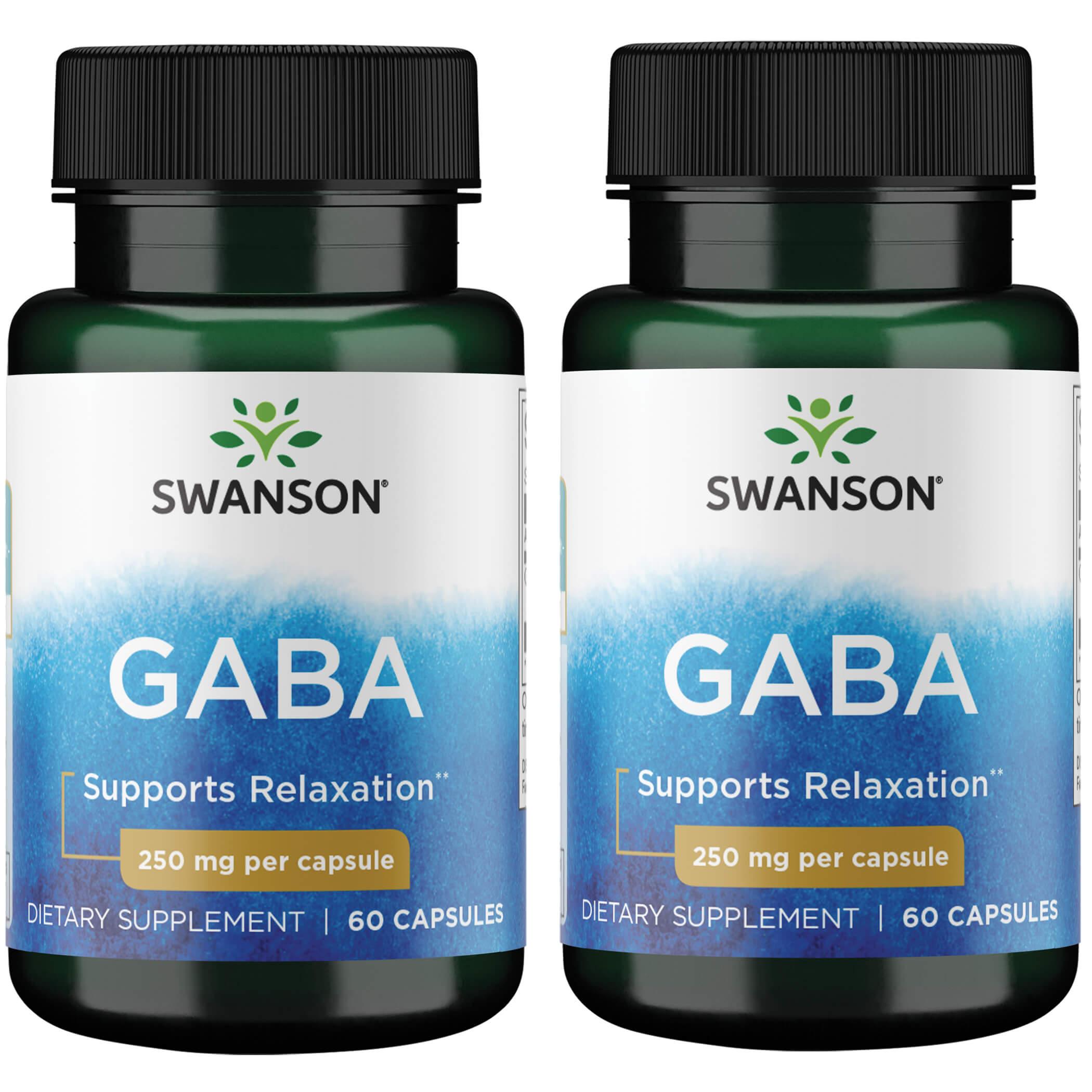 Swanson Premium Gaba 2 Pack Supplement Vitamin 250 mg 60 Caps