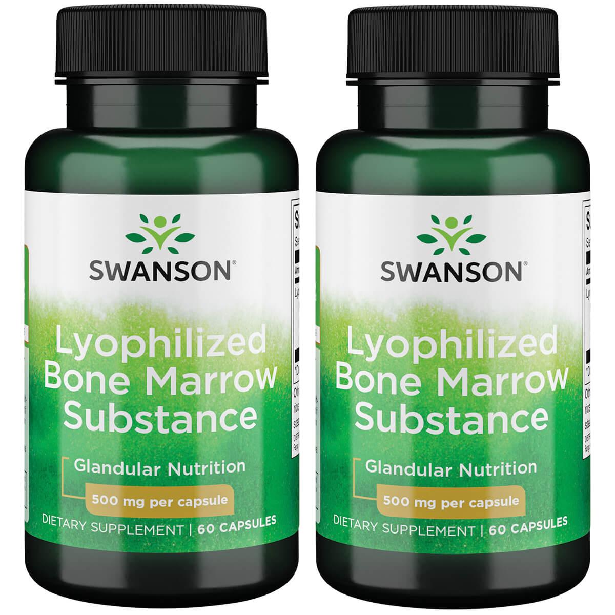 Swanson Premium Lyophilized Bone Marrow Substance 2 Pack Supplement Vitamin 500 mg 60 Caps