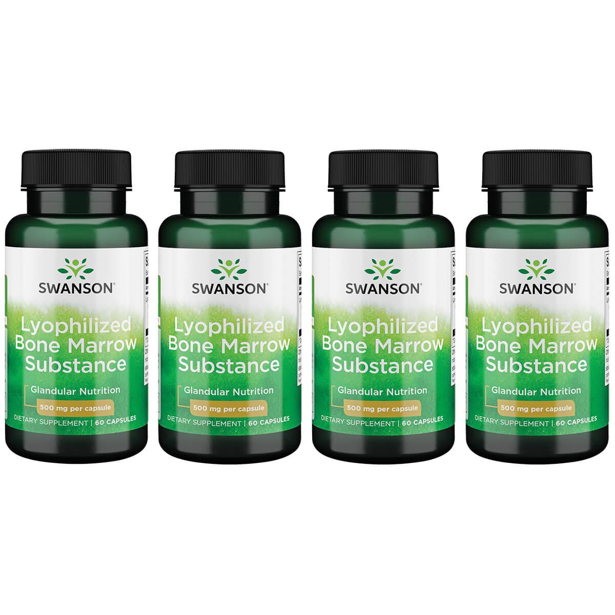 Swanson Premium Lyophilized Bone Marrow Substance 4 Pack Supplement Vitamin 500 mg 60 Caps