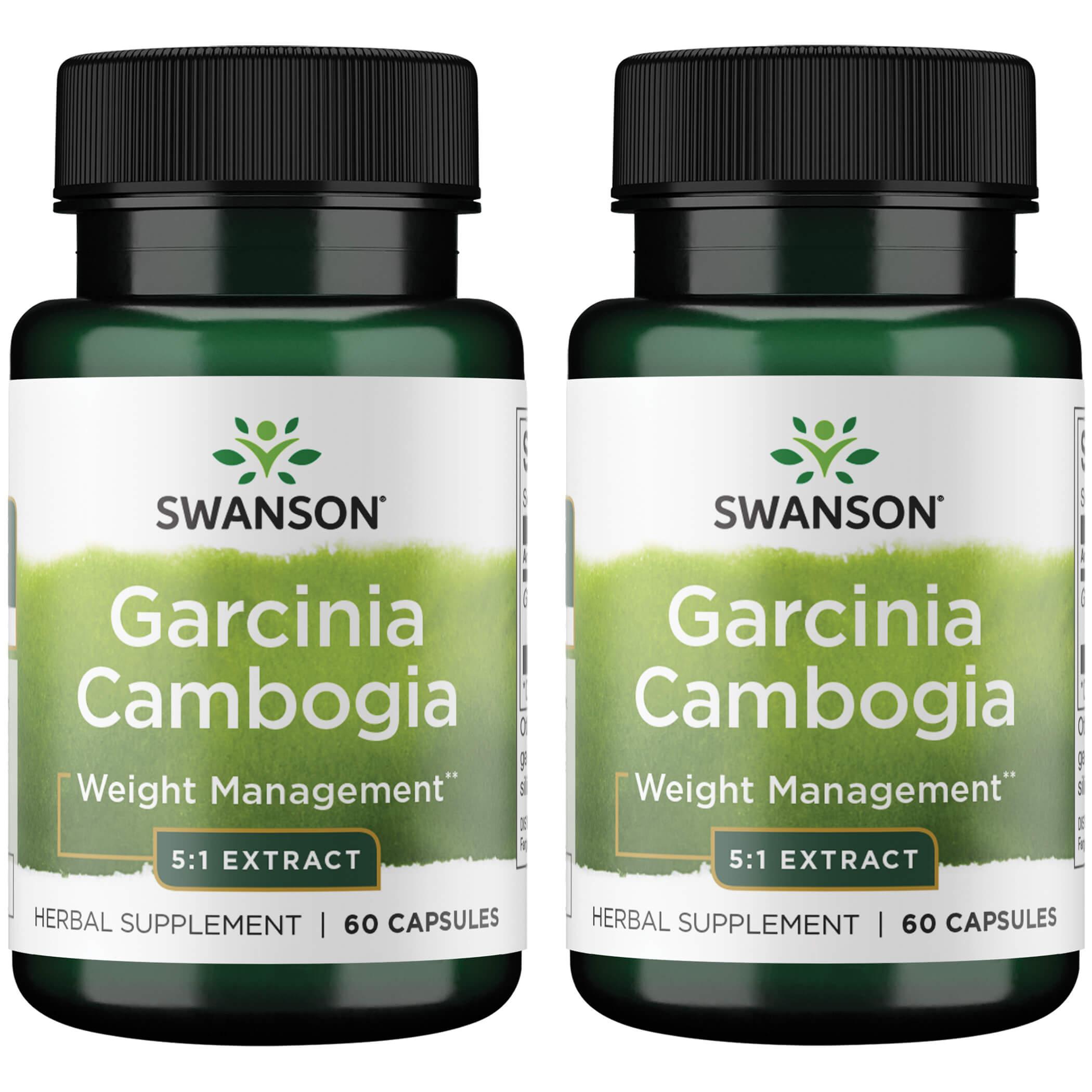 Swanson Premium Garcinia Cambogia 5:1 Extract 2 Pack Vitamin 80 mg 60 Caps Weight Management
