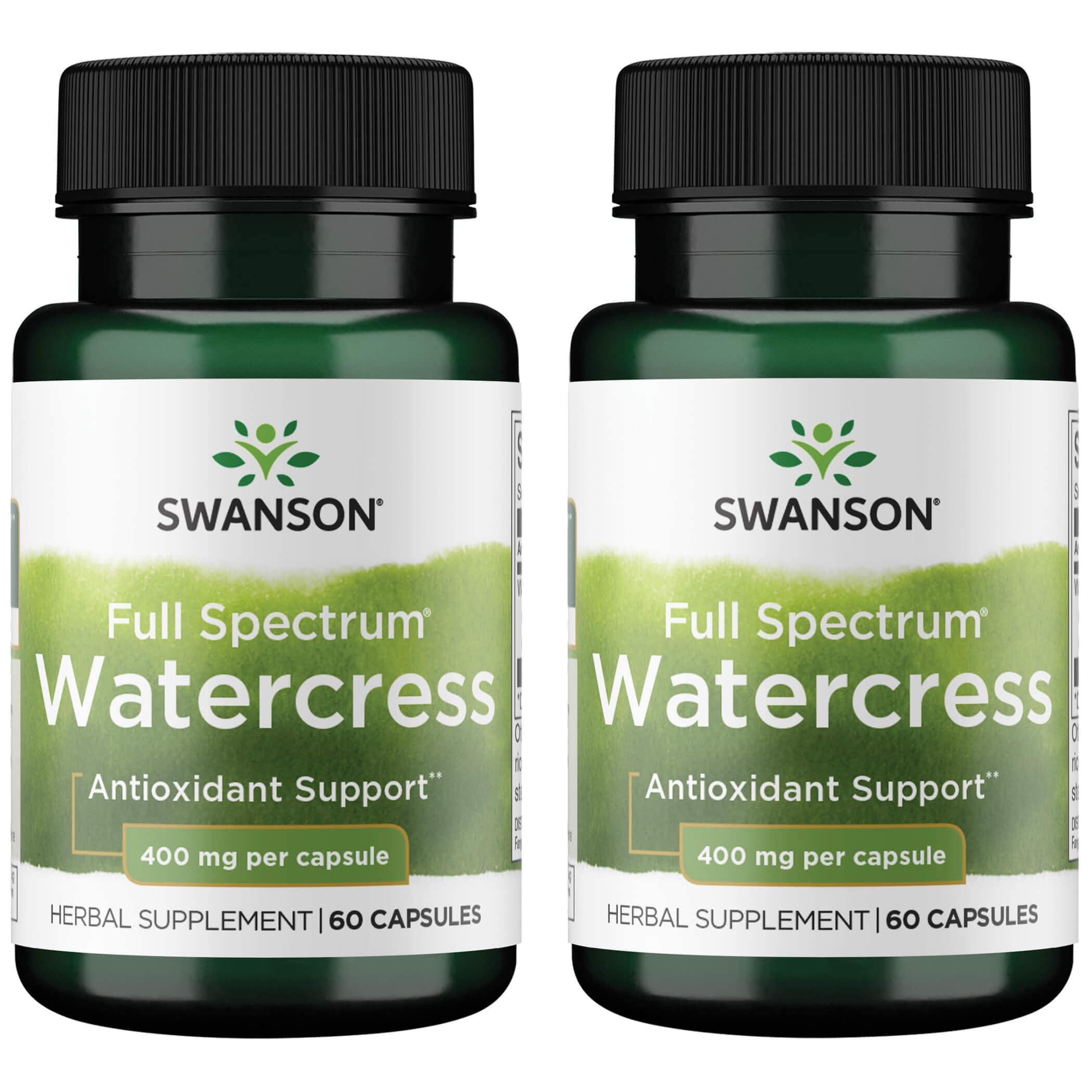 Swanson Premium Full Spectrum Watercress 2 Pack Vitamin 400 mg 60 Caps