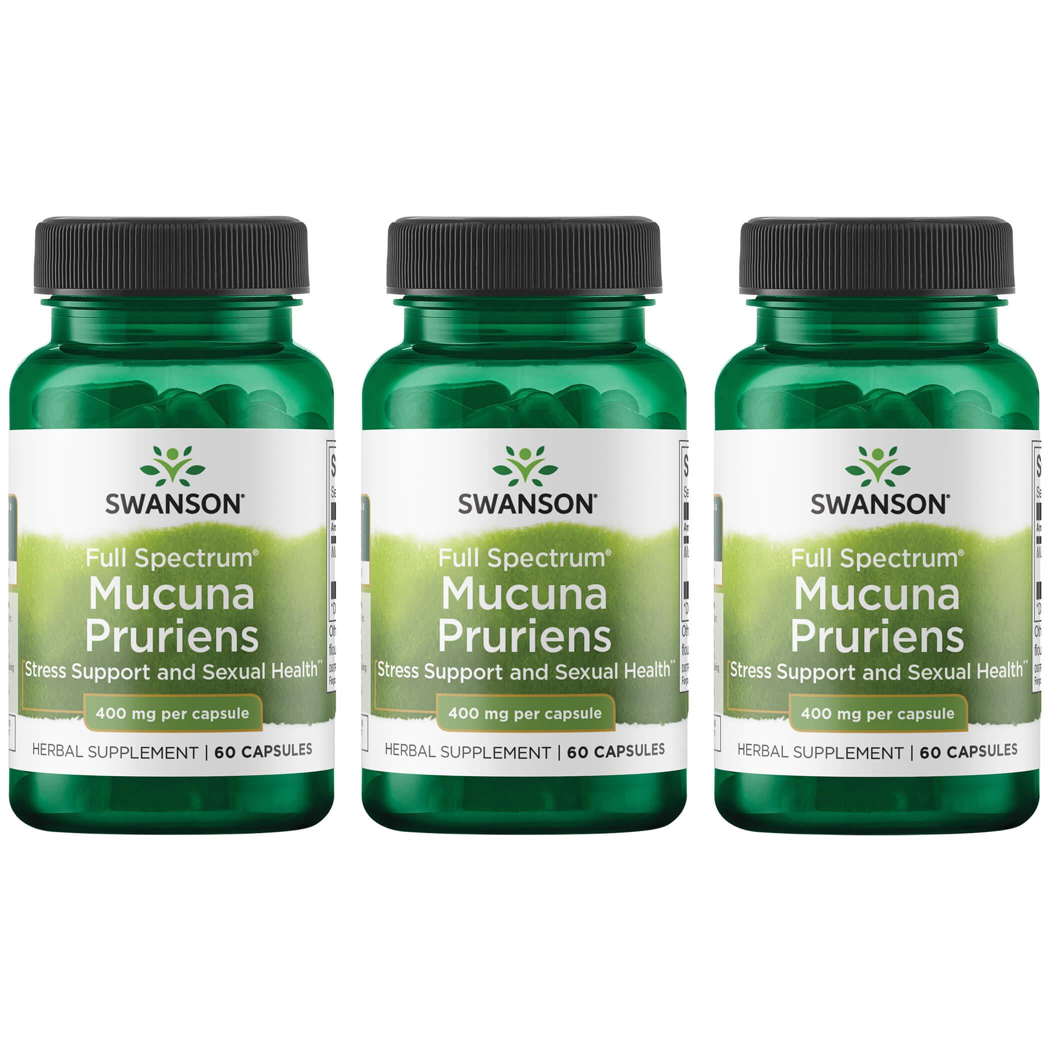 Swanson Premium Full Spectrum Mucuna Pruriens 3 Pack Vitamin 400 mg 60 Caps