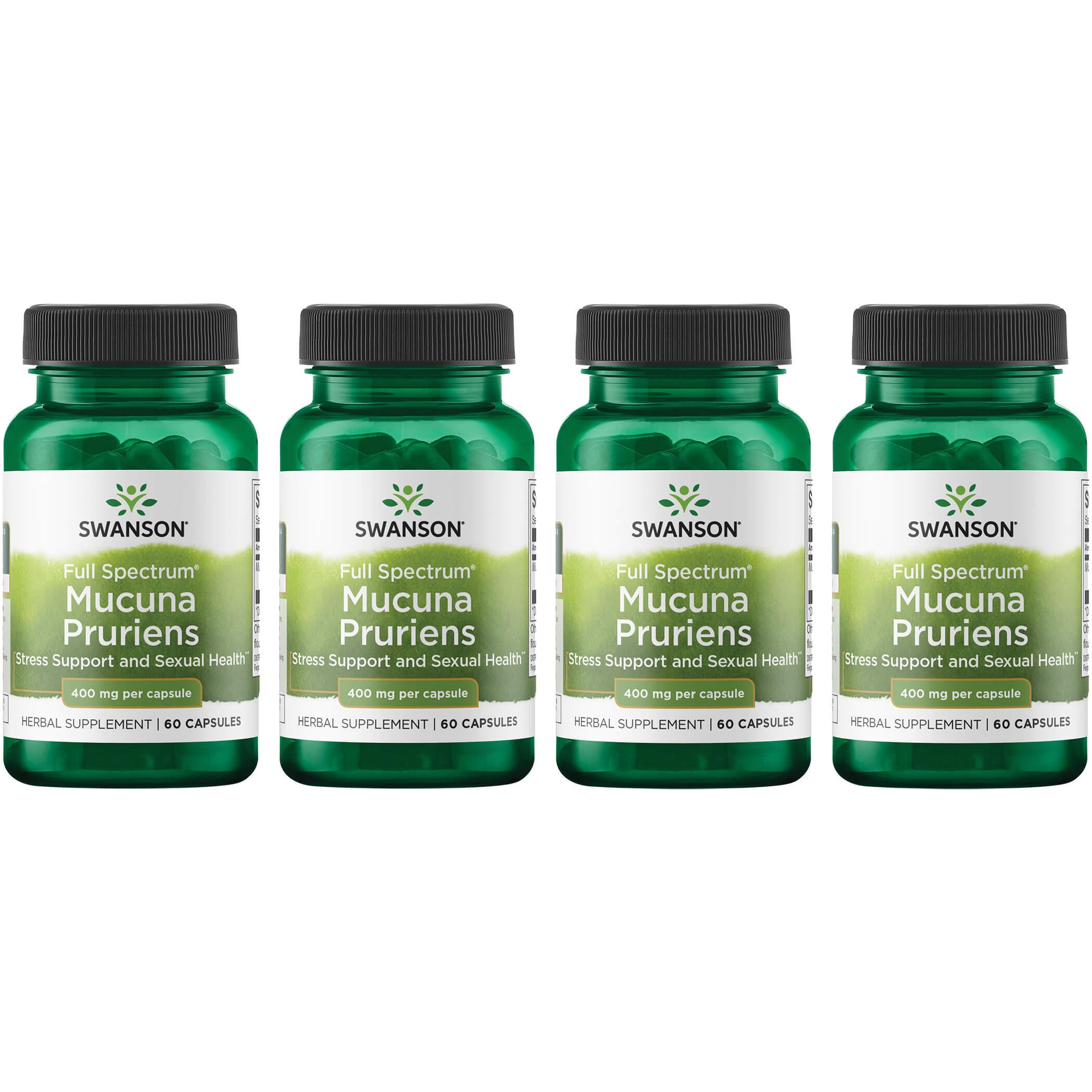Swanson Premium Full Spectrum Mucuna Pruriens 4 Pack Vitamin 400 mg 60 Caps