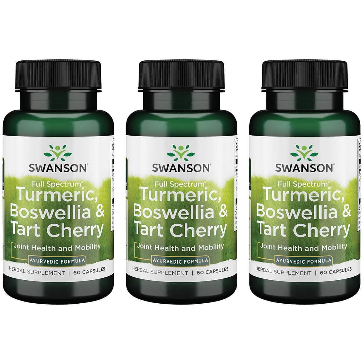 Swanson Premium Full Spectrum Turmeric, Boswellia & Tart Cherry 3 Pack Vitamin 60 Caps