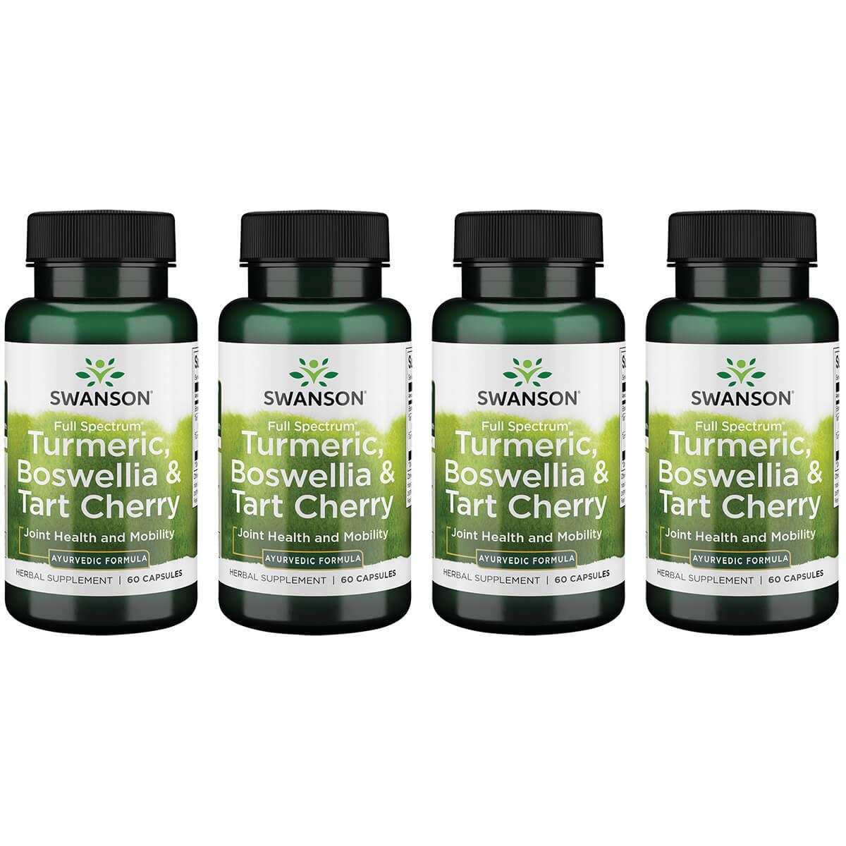Swanson Premium Full Spectrum Turmeric, Boswellia & Tart Cherry 4 Pack Vitamin 60 Caps