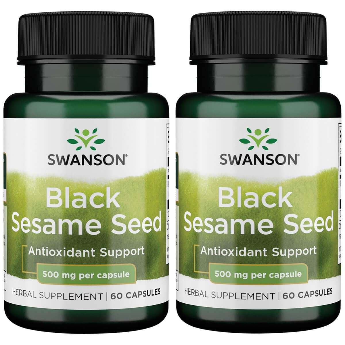 Swanson Premium Black Sesame Seed 2 Pack Vitamin 500 mg 60 Caps