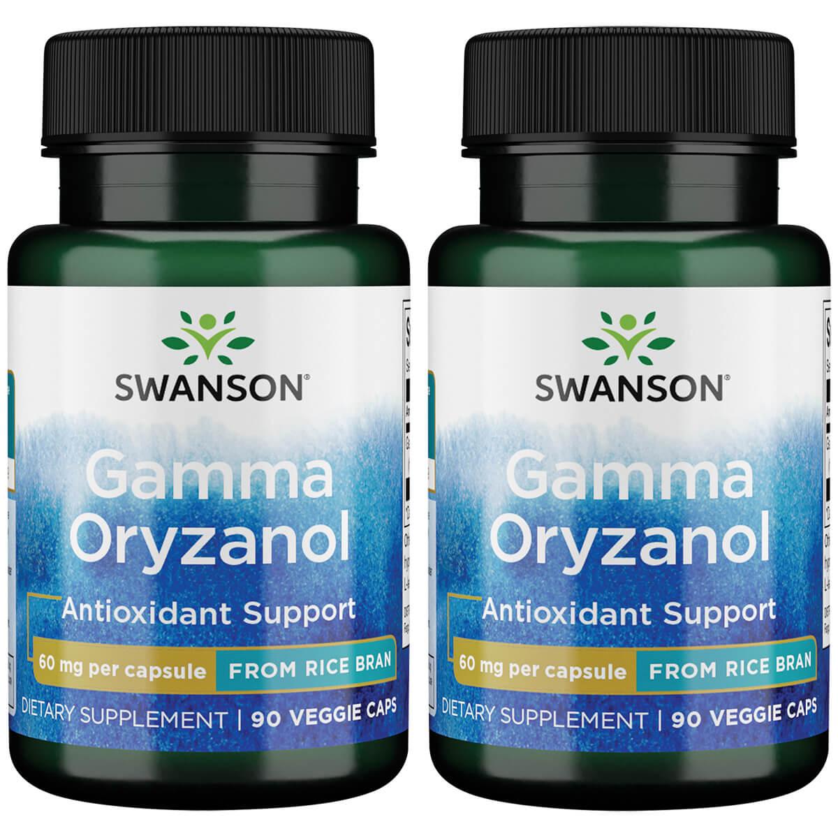 Swanson Premium Gamma Oryzanol - from Rice Bran 2 Pack Supplement Vitamin 60 mg 90 Veg Caps