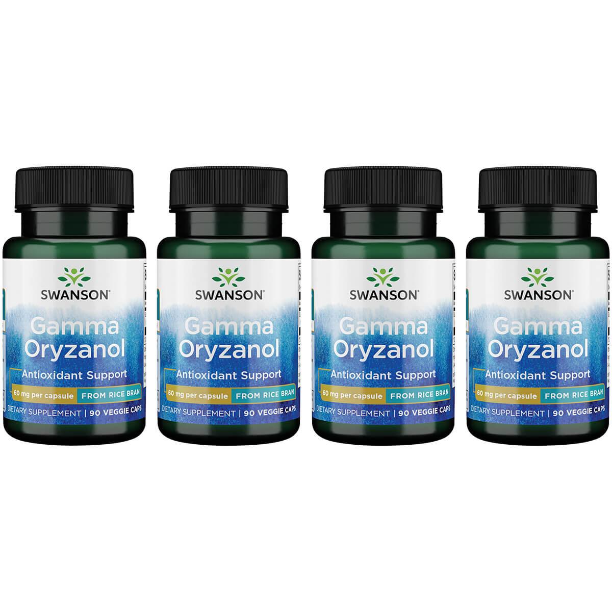 Swanson Premium Gamma Oryzanol - from Rice Bran 4 Pack Supplement Vitamin 60 mg 90 Veg Caps
