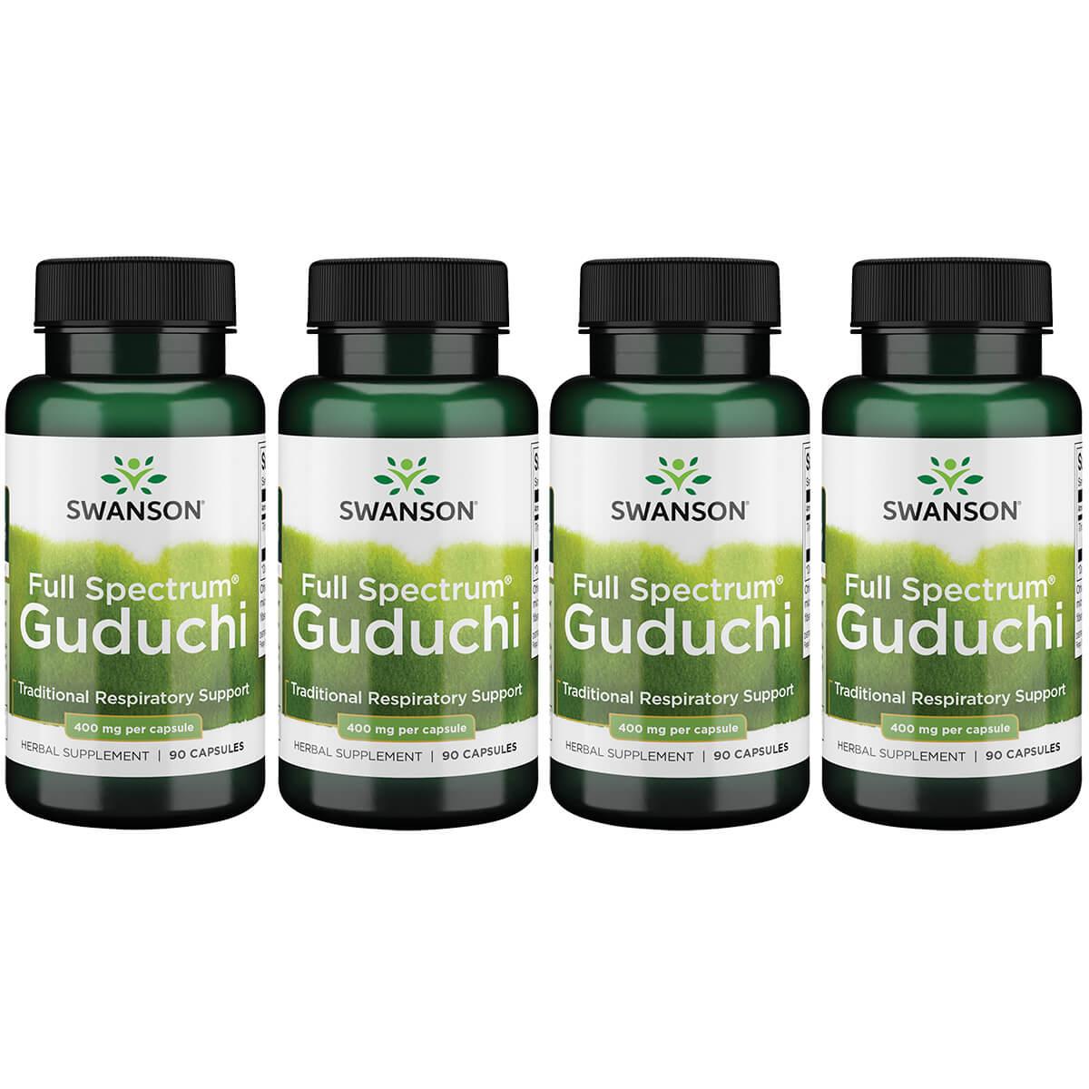 Swanson Premium Full Spectrum Guduchi 4 Pack Vitamin 400 mg 90 Caps