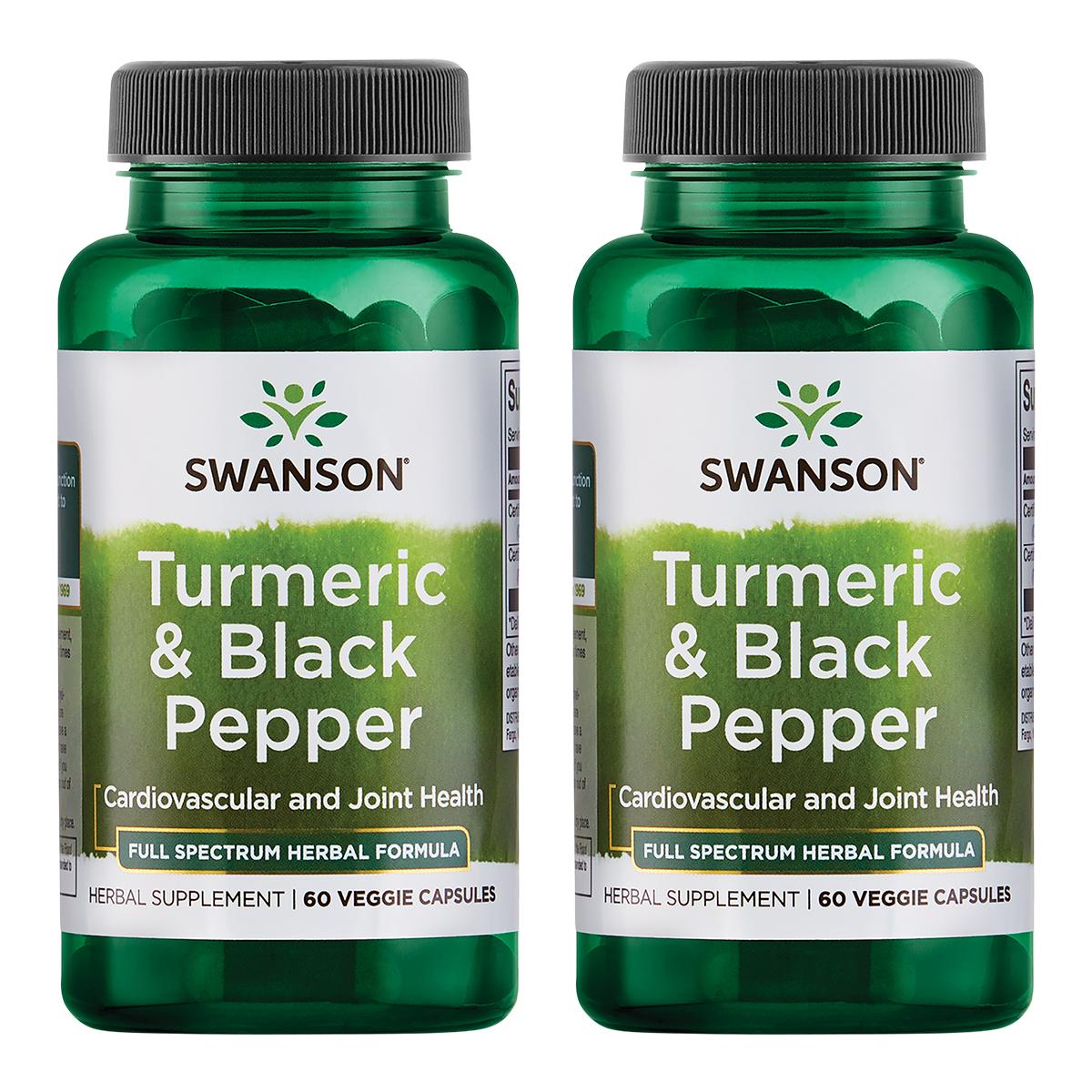 Swanson Premium Turmeric & Black Pepper 2 Pack Vitamin 60 Veg Caps