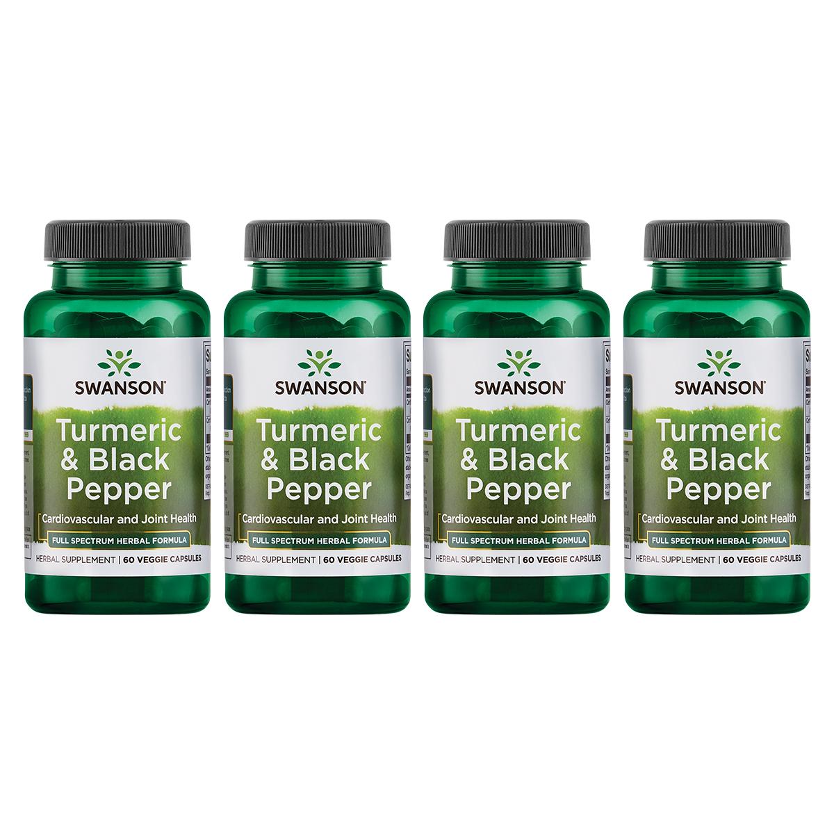 Swanson Premium Turmeric & Black Pepper 4 Pack Vitamin 60 Veg Caps