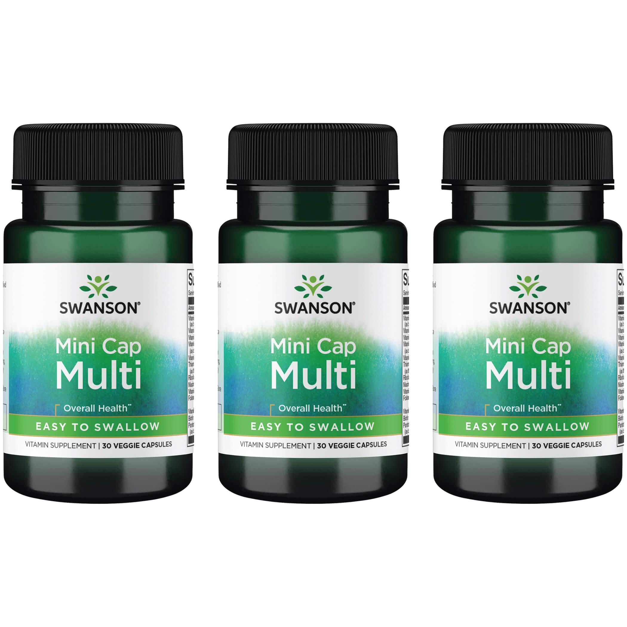 Swanson Premium Mini Cap Multi 3 Pack Vitamin 30 Veg Caps