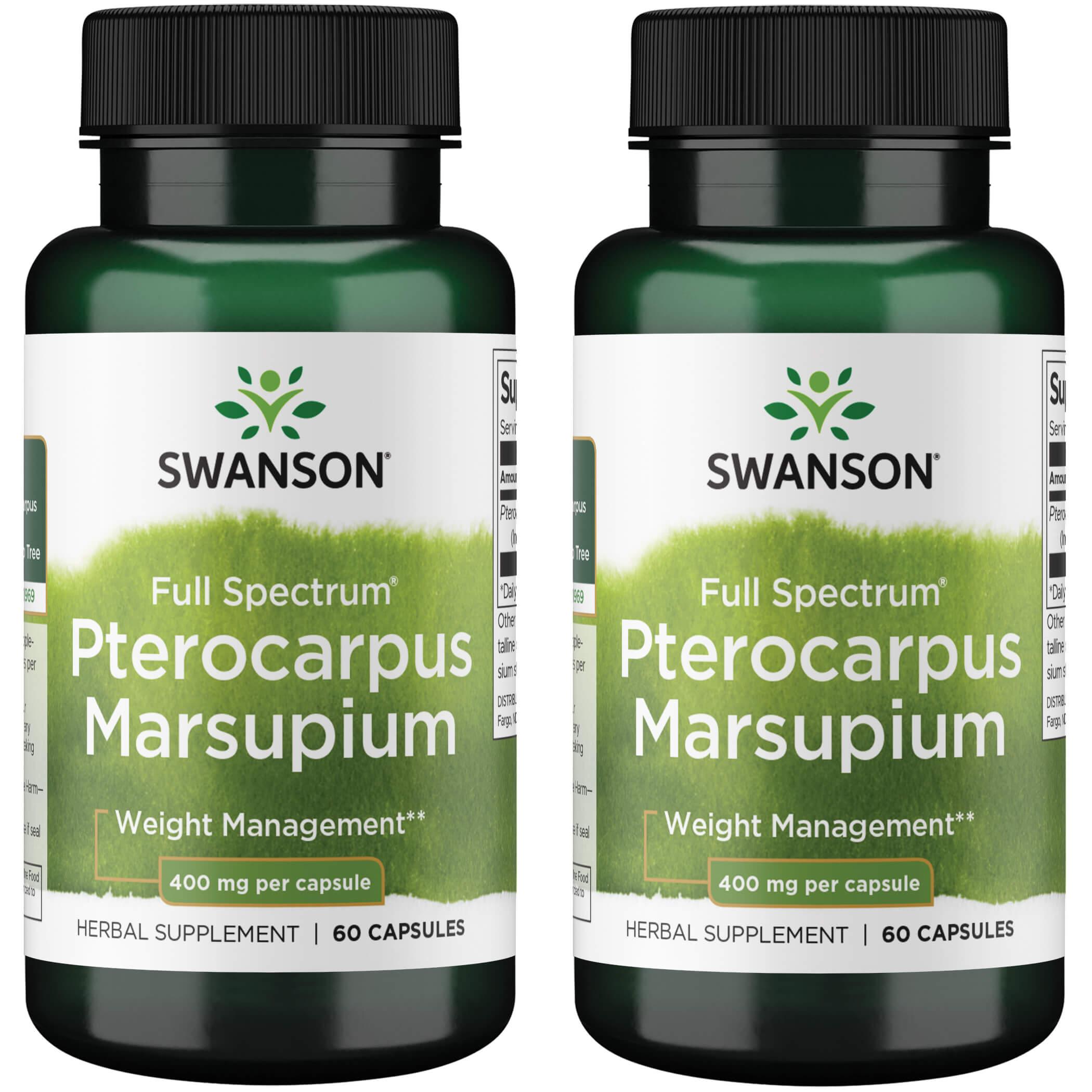 Swanson Premium Full Spectrum Pterocarpus Marsupium 2 Pack Vitamin 400 mg 60 Caps Weight Management