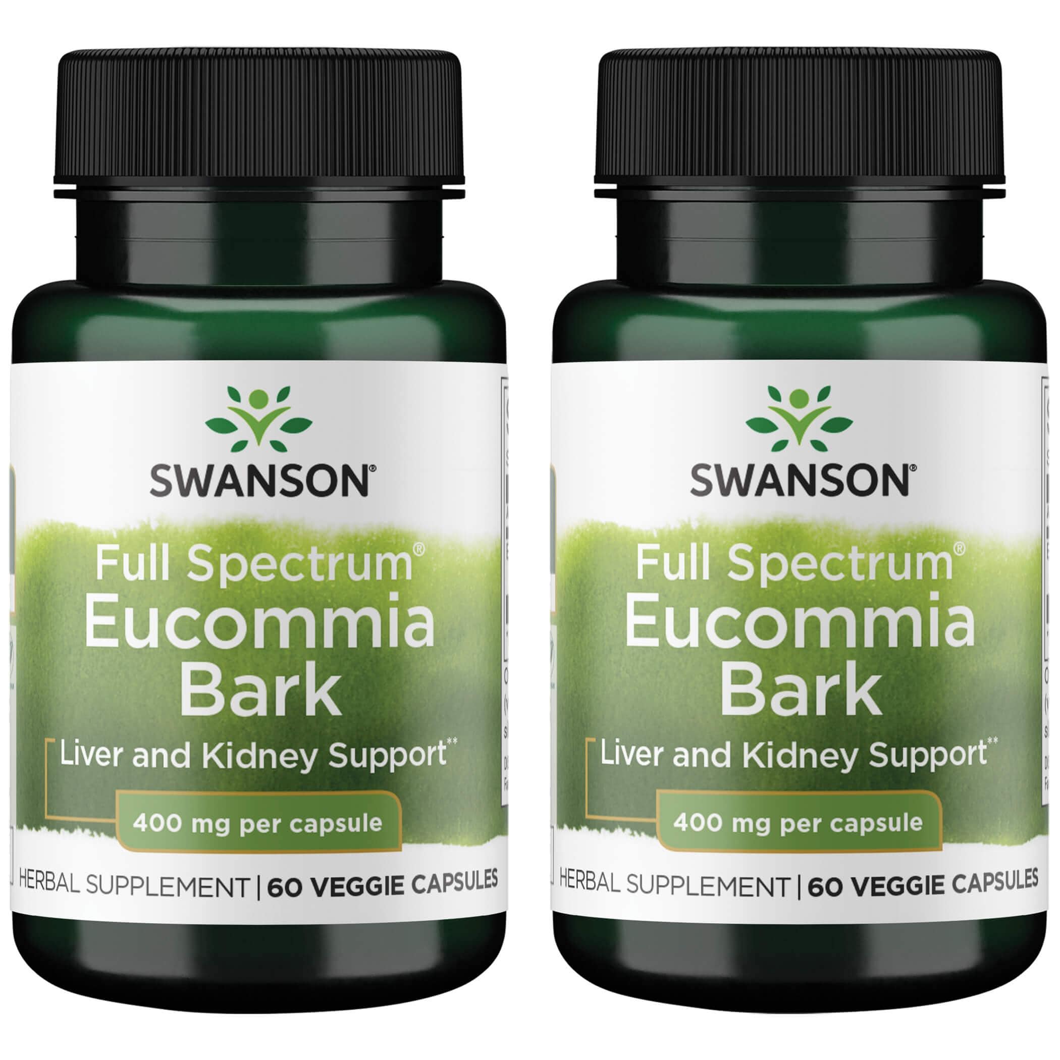 Swanson Premium Full Spectrum Eucommia Bark 2 Pack Vitamin 400 mg 60 Veg Caps