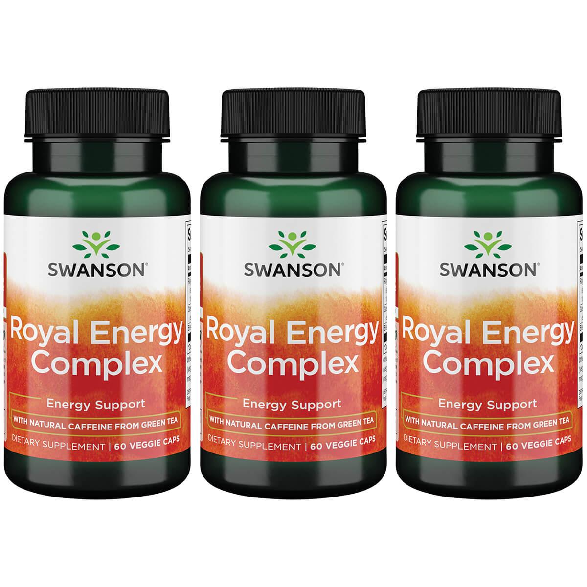 Swanson Premium Royal Jelly Energy Complex 3 Pack Supplement Vitamin 60 Veg Caps
