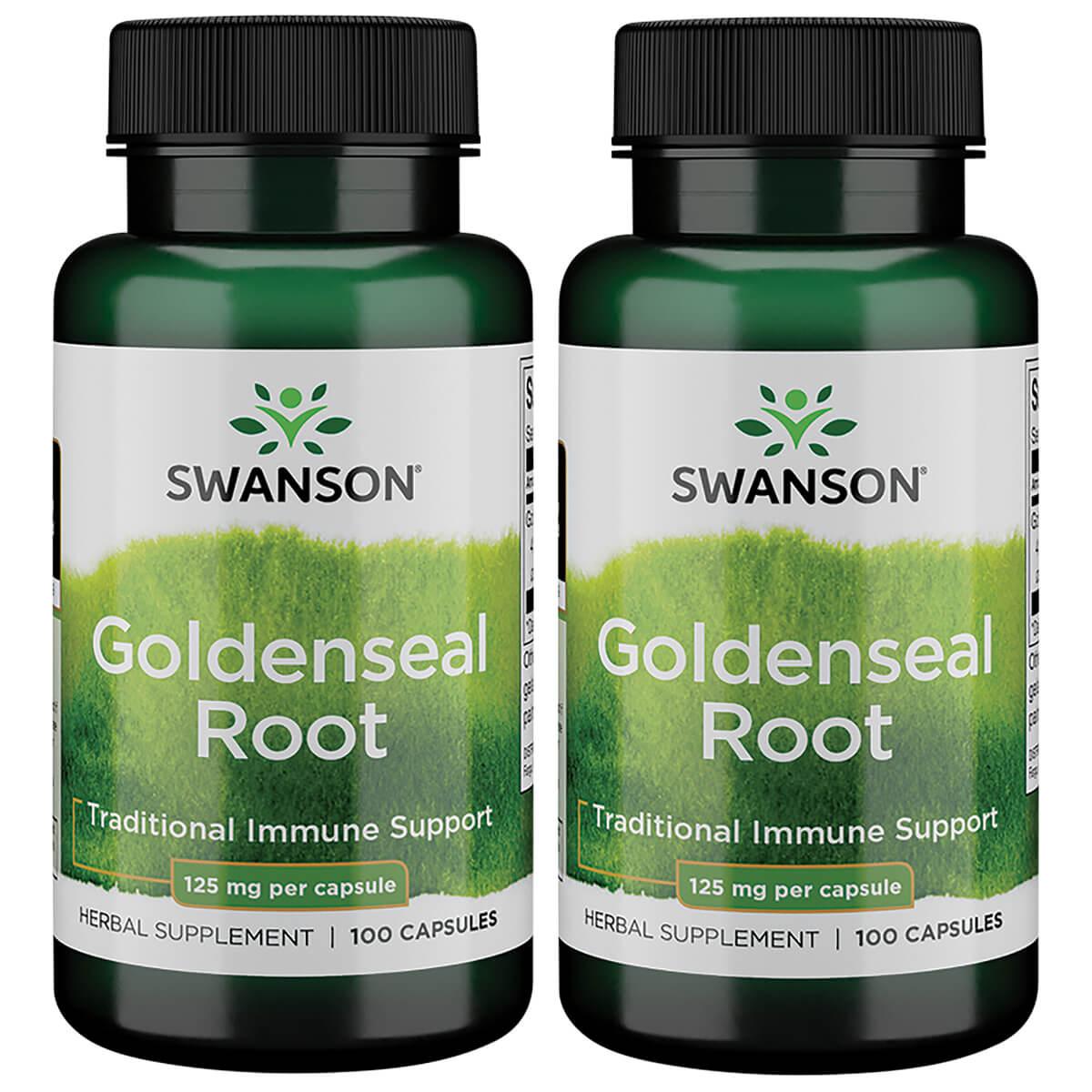 Swanson Premium Goldenseal Root 2 Pack Vitamin 125 mg 100 Caps Herbs and Supplements