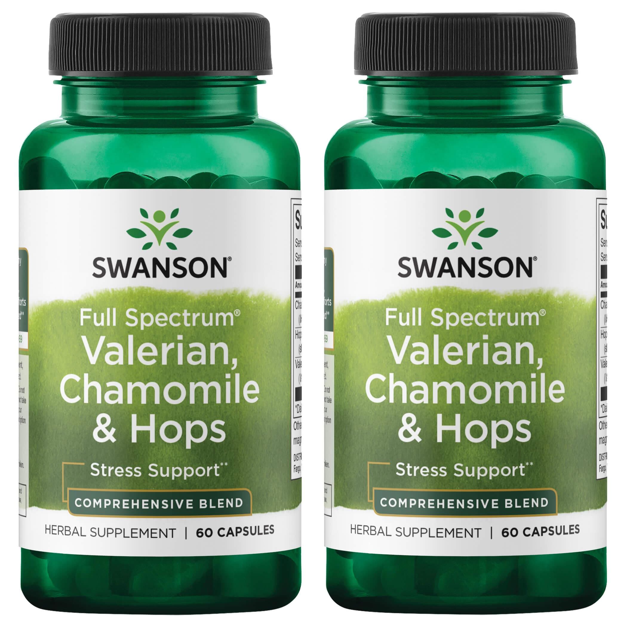 Swanson Premium Full Spectrum Valerian, Chamomile & Hops 2 Pack Vitamin 60 Caps