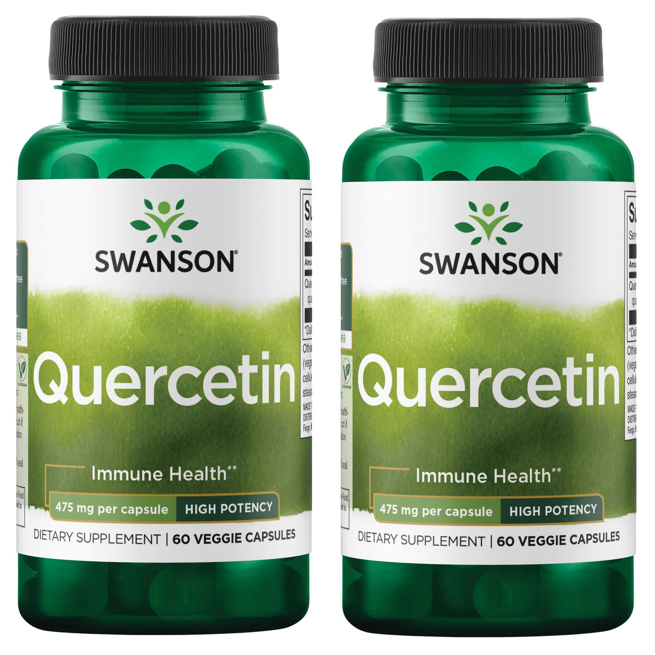 Swanson Premium Quercetin - High Potency 2 Pack Supplement Vitamin 475 mg 60 Veg Caps
