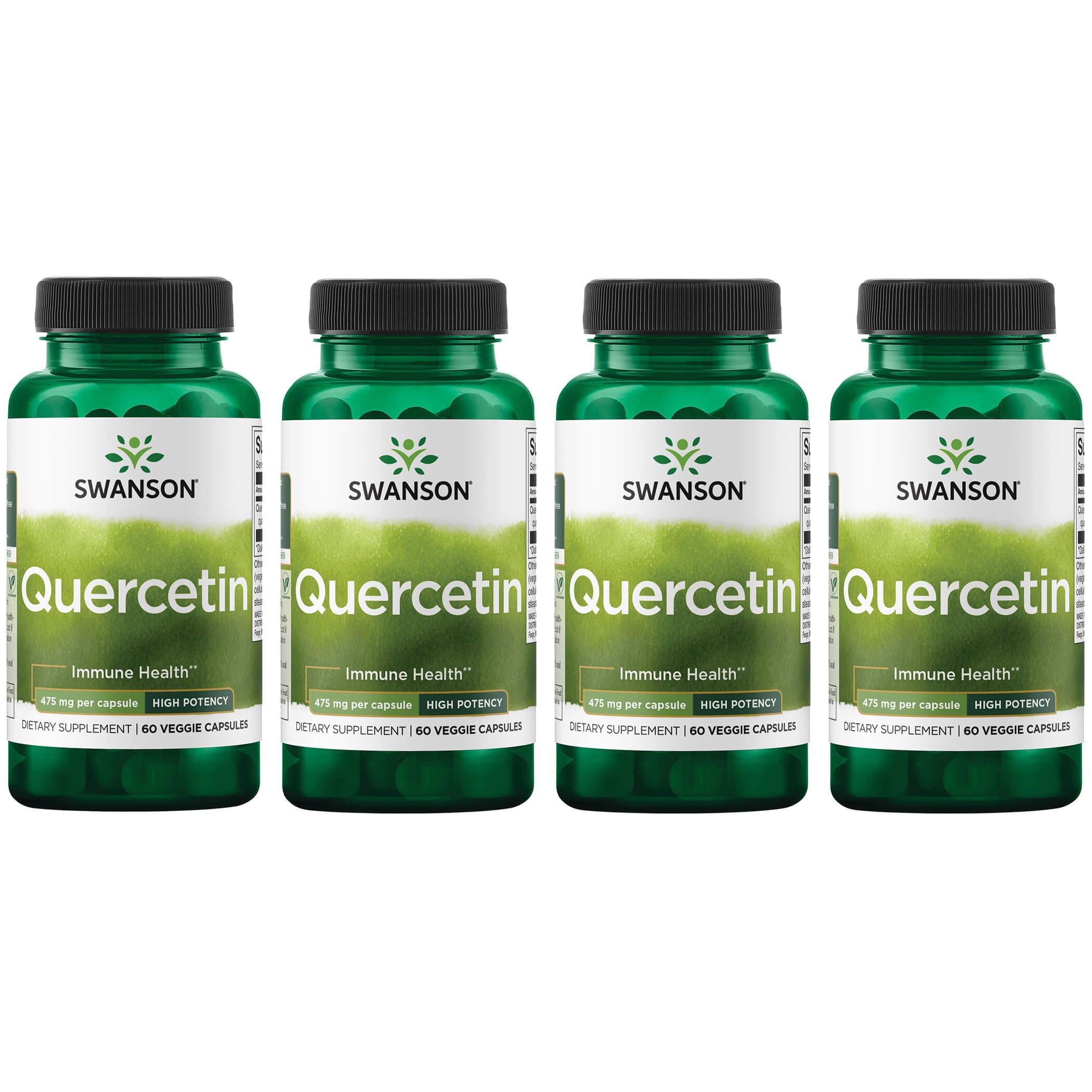 Swanson Premium Quercetin - High Potency 4 Pack Supplement Vitamin 475 mg 60 Veg Caps