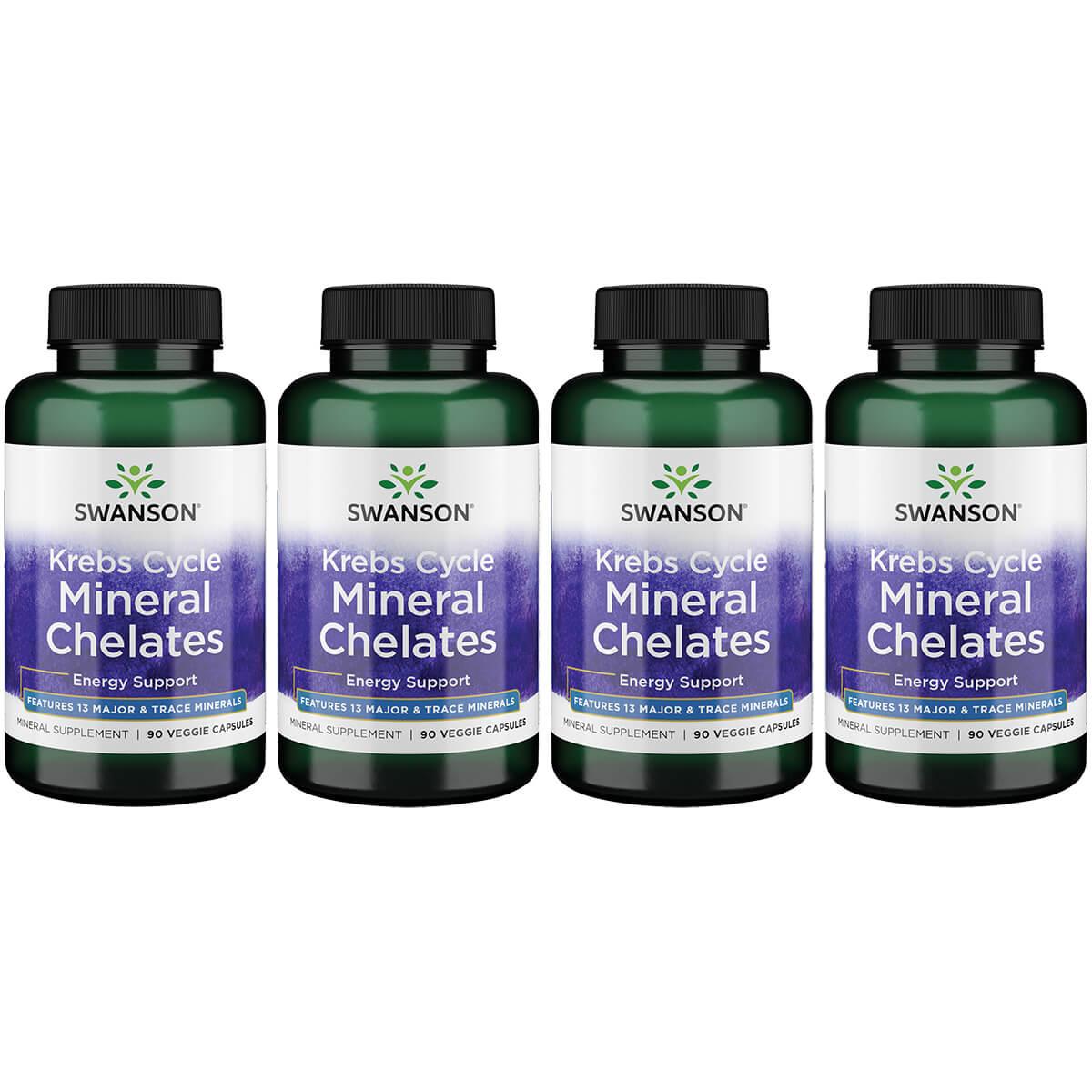 Swanson Premium Krebs Cycle Mineral Chelates 4 Pack Vitamin 90 Veg Caps
