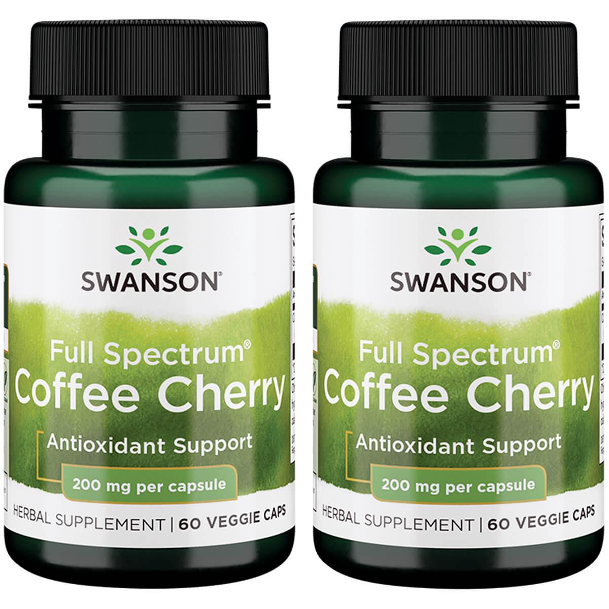 Swanson Premium Full Spectrum Coffee Cherry 2 Pack Vitamin 200 mg 60 Veg Caps