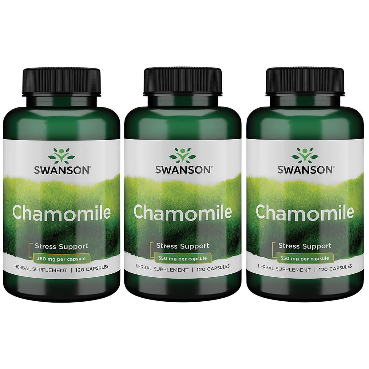 Swanson Premium Chamomile 3 Pack Vitamin 350 mg 120 Caps