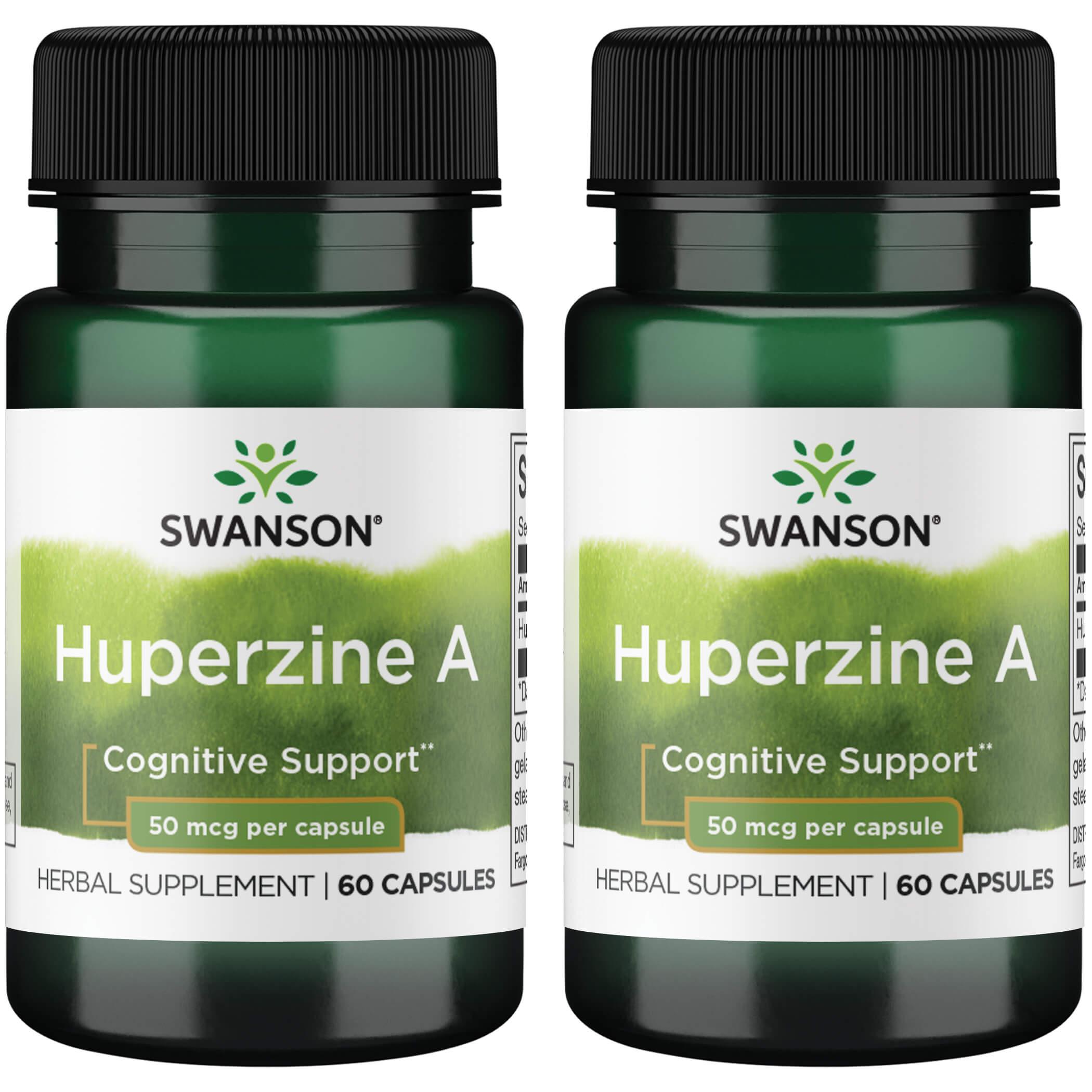 Swanson Premium Huperzine A 2 Pack Supplement Vitamin 50 mcg 60 Caps