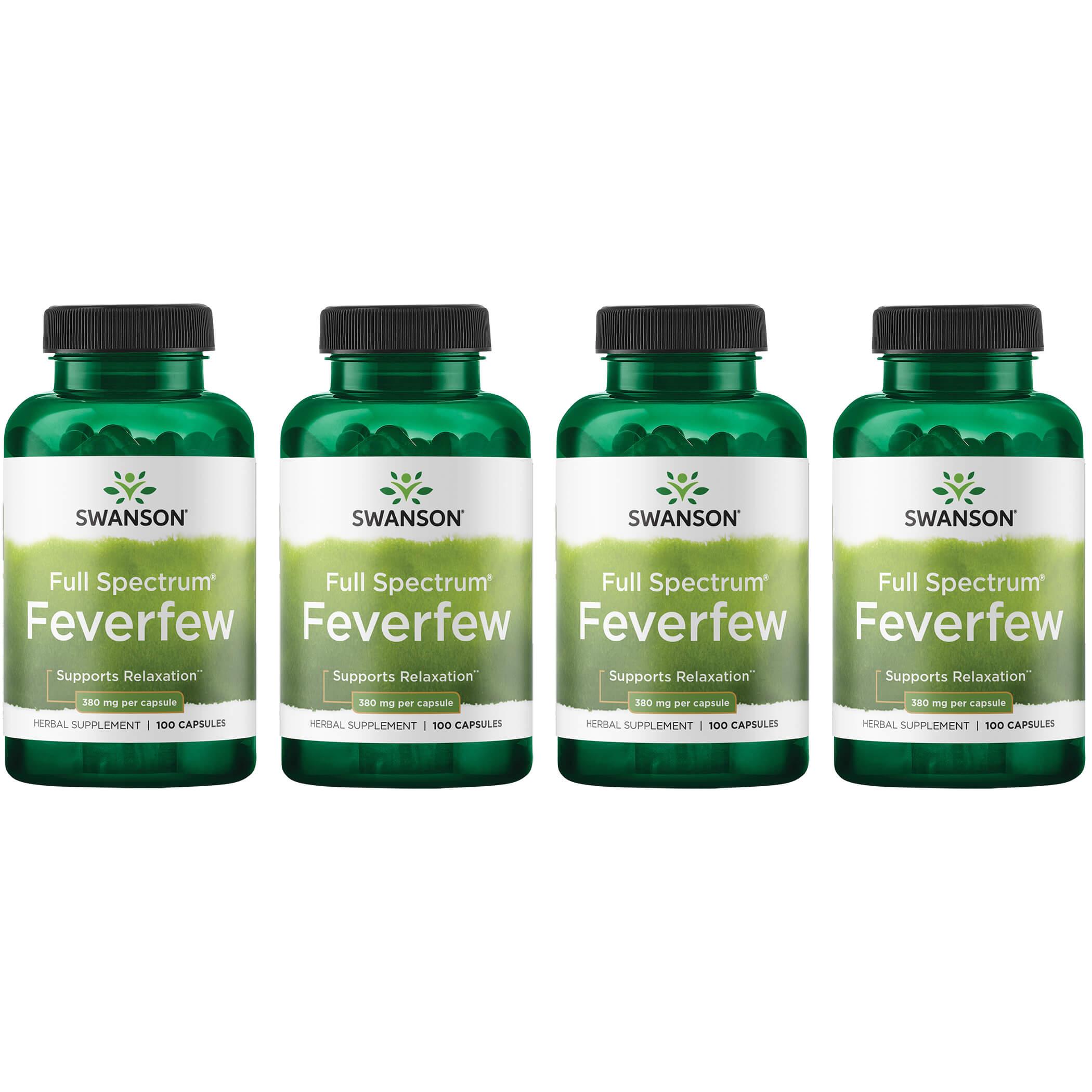 Swanson Premium Full Spectrum Feverfew 4 Pack Vitamin 380 mg 100 Caps