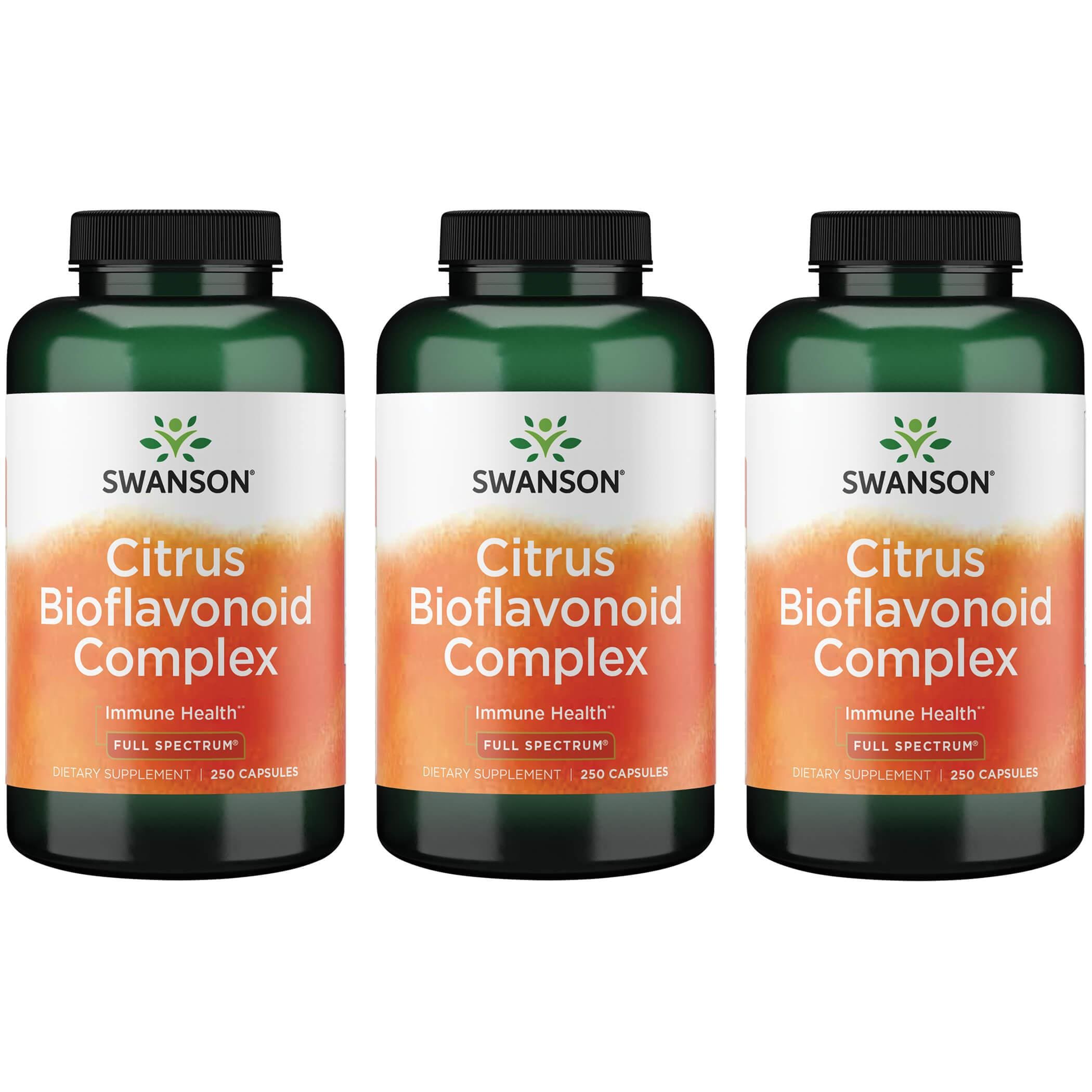 Swanson Premium Citrus Bioflavonoid Complex - Full Spectrum 3 Pack Vitamin 250 Caps Vitamin C