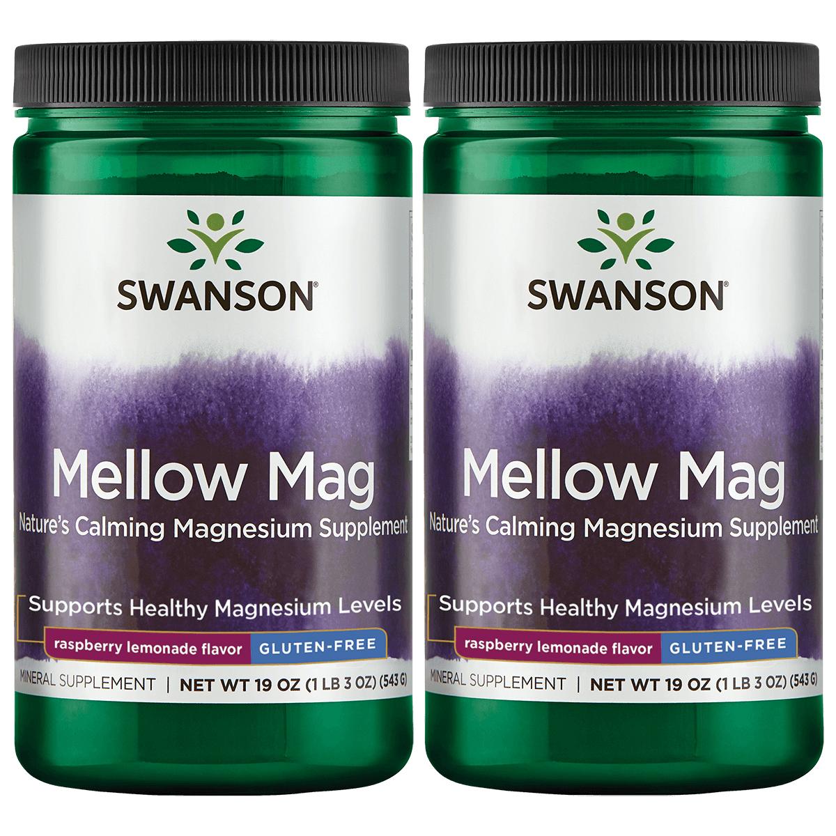Swanson Premium Mellow Mag - Raspberry Lemonade 2 Pack Vitamin 330 mg 19 oz Powder